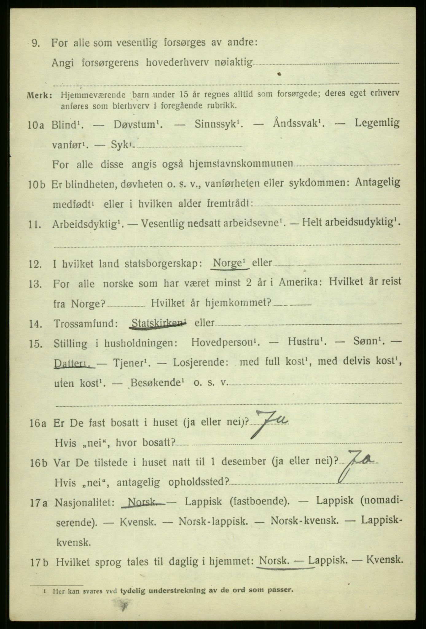 SATØ, 1920 census for Kvæfjord, 1920, p. 1392