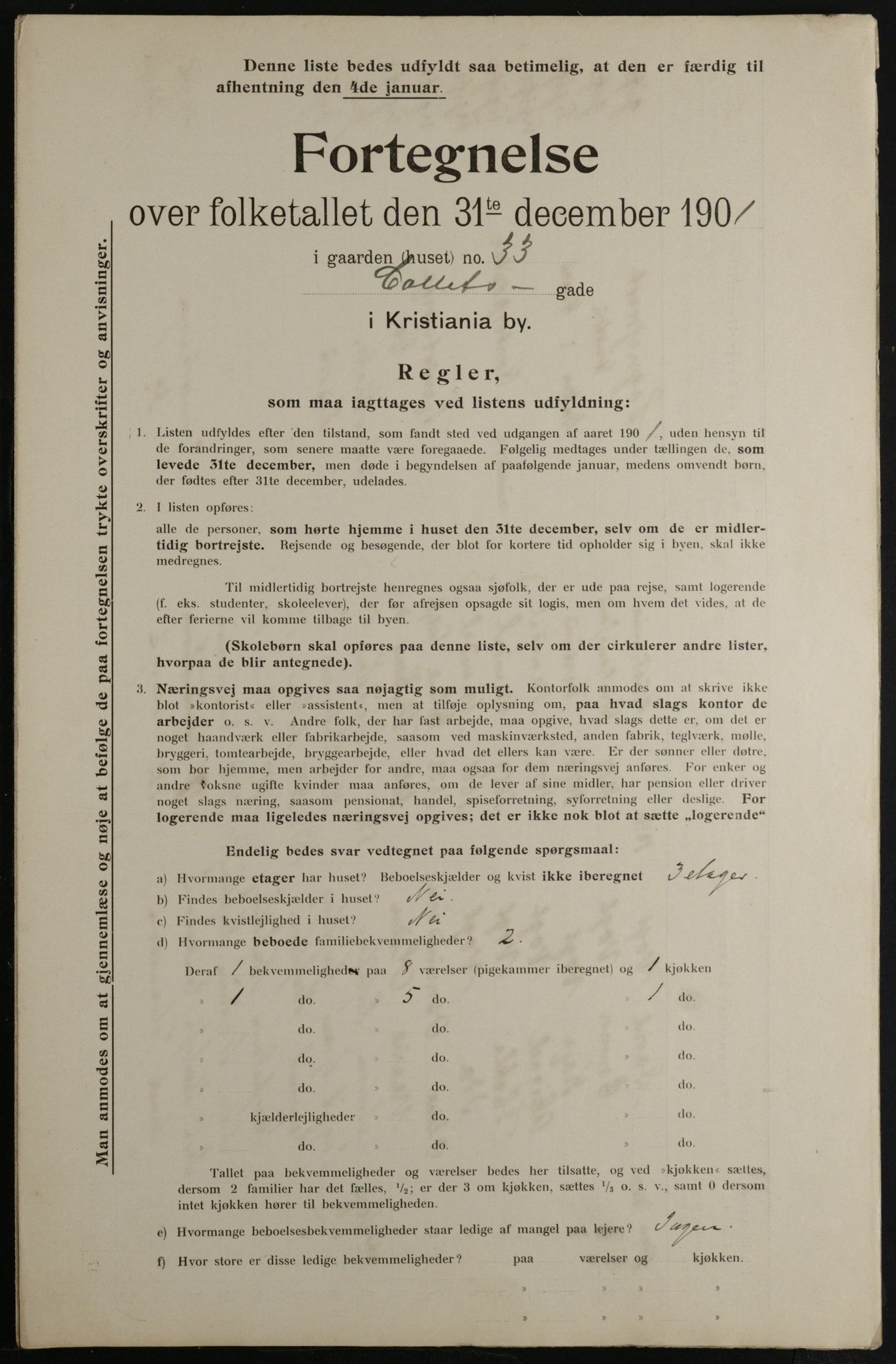 OBA, Municipal Census 1901 for Kristiania, 1901, p. 2142