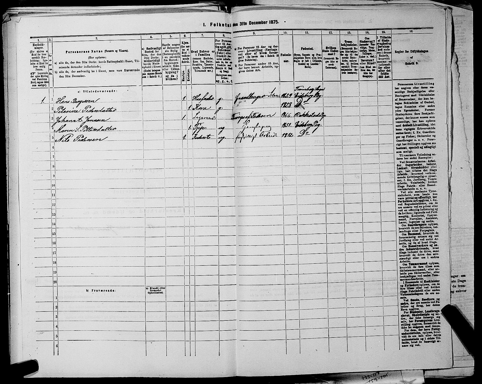 RA, 1875 census for 0125P Eidsberg, 1875, p. 1351