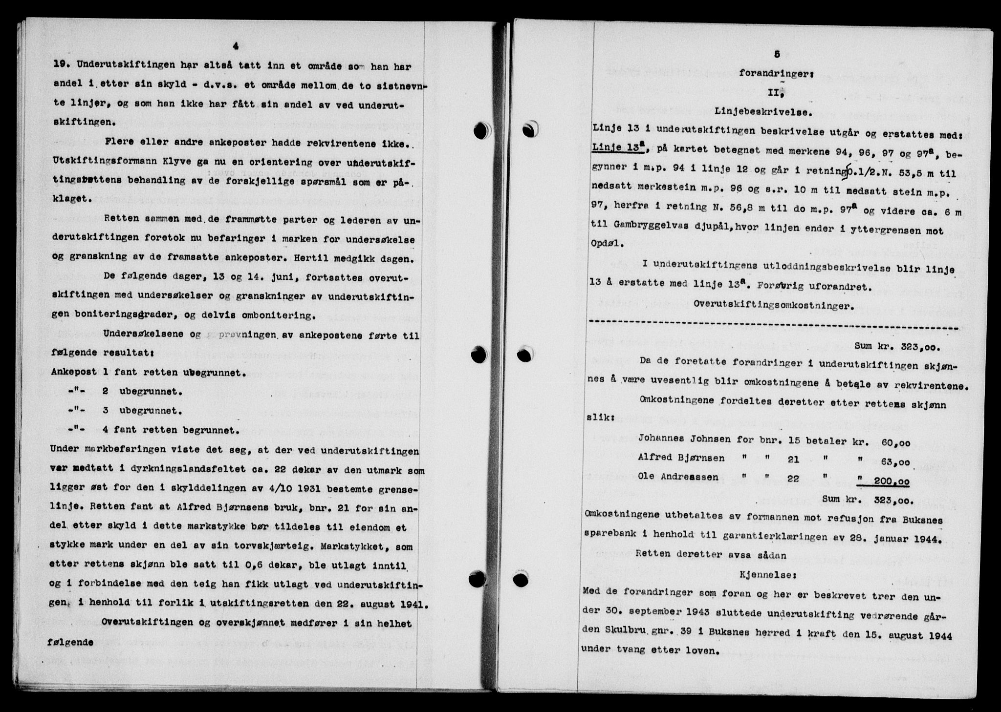 Lofoten sorenskriveri, SAT/A-0017/1/2/2C/L0013a: Mortgage book no. 13a, 1944-1946, Diary no: : 1352/1944