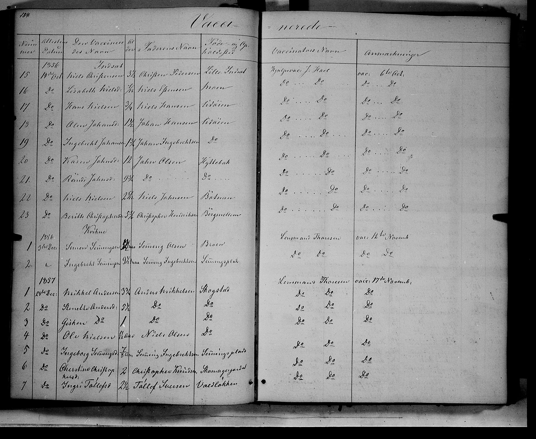 Kvikne prestekontor, SAH/PREST-064/H/Ha/Haa/L0005: Parish register (official) no. 5, 1841-1862, p. 184