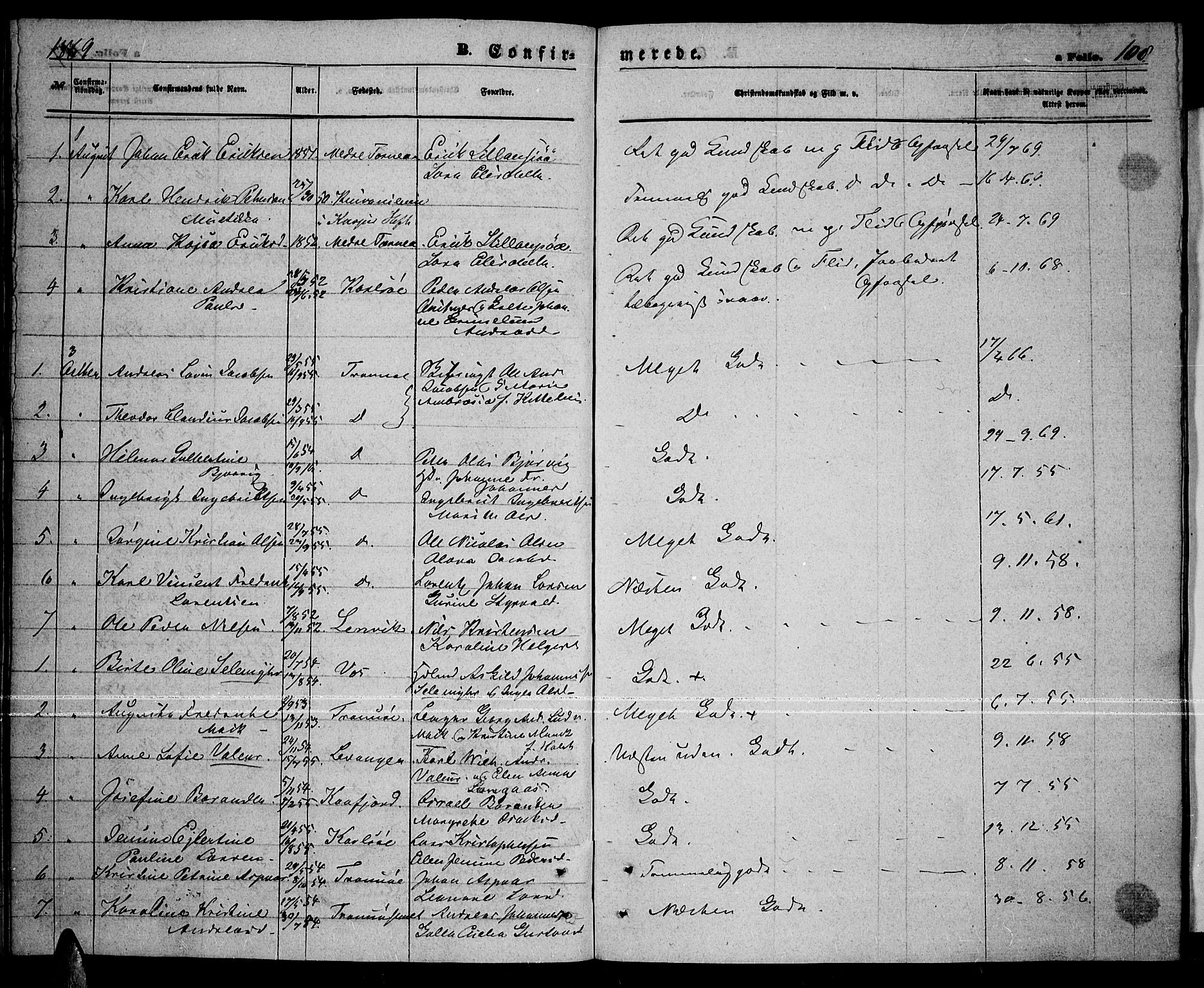 Tromsø sokneprestkontor/stiftsprosti/domprosti, AV/SATØ-S-1343/G/Gb/L0007klokker: Parish register (copy) no. 7, 1867-1875, p. 108