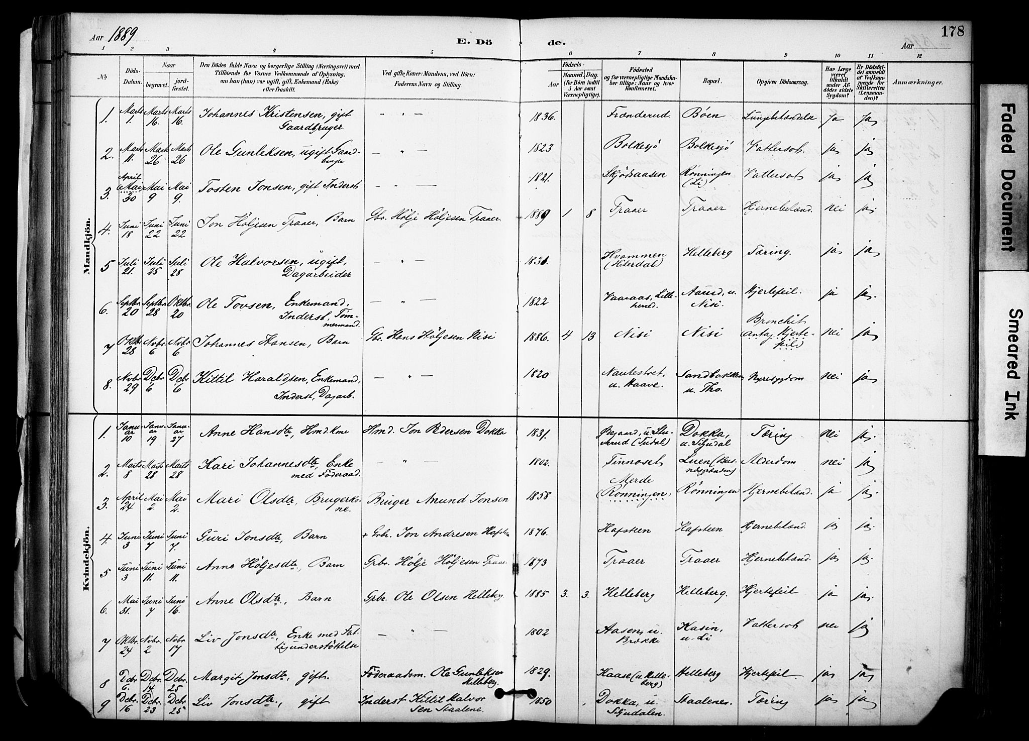 Gransherad kirkebøker, SAKO/A-267/F/Fa/L0005: Parish register (official) no. I 5, 1887-1916, p. 178