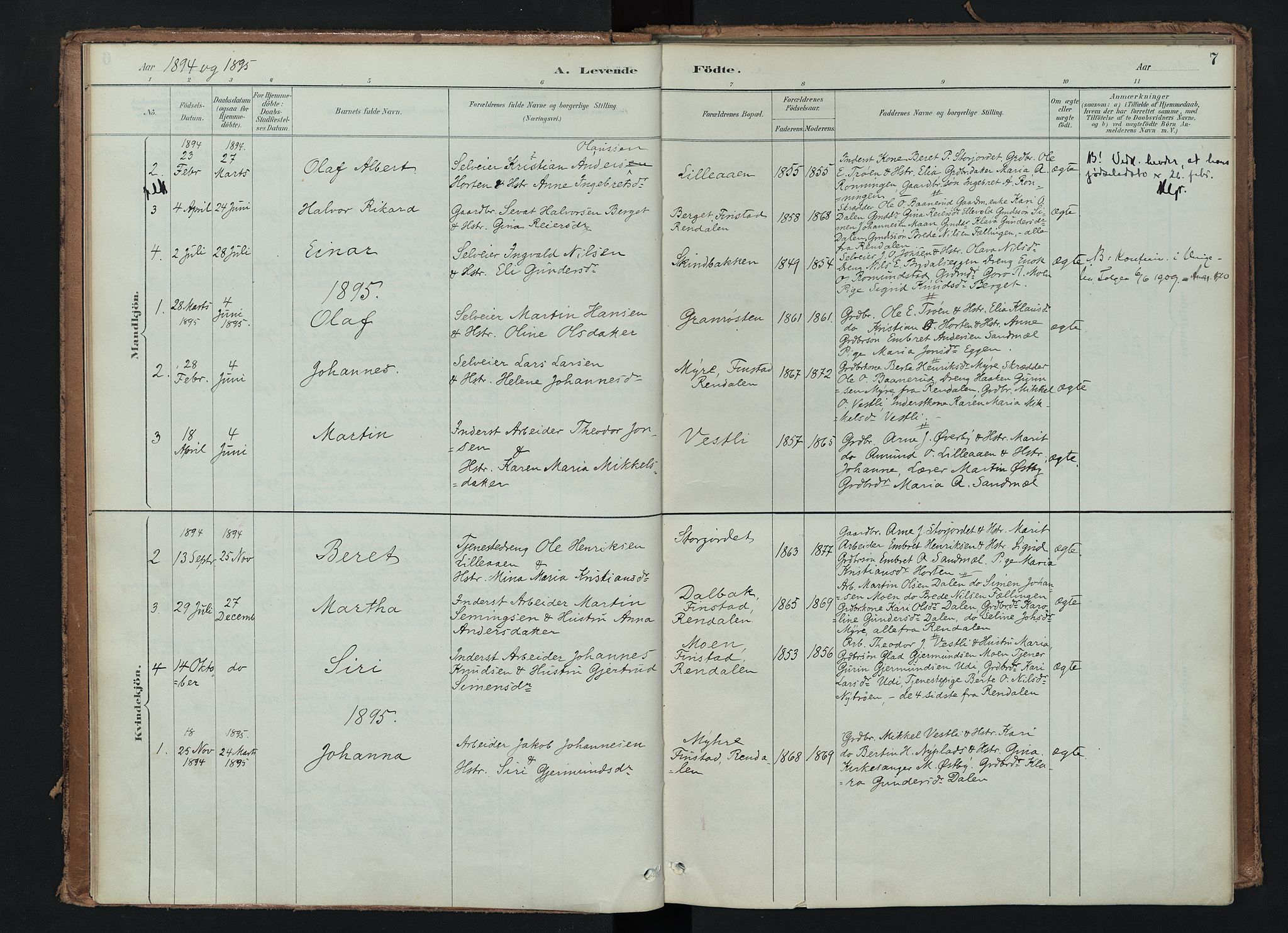 Tynset prestekontor, SAH/PREST-058/H/Ha/Haa/L0024: Parish register (official) no. 24, 1885-1916, p. 7