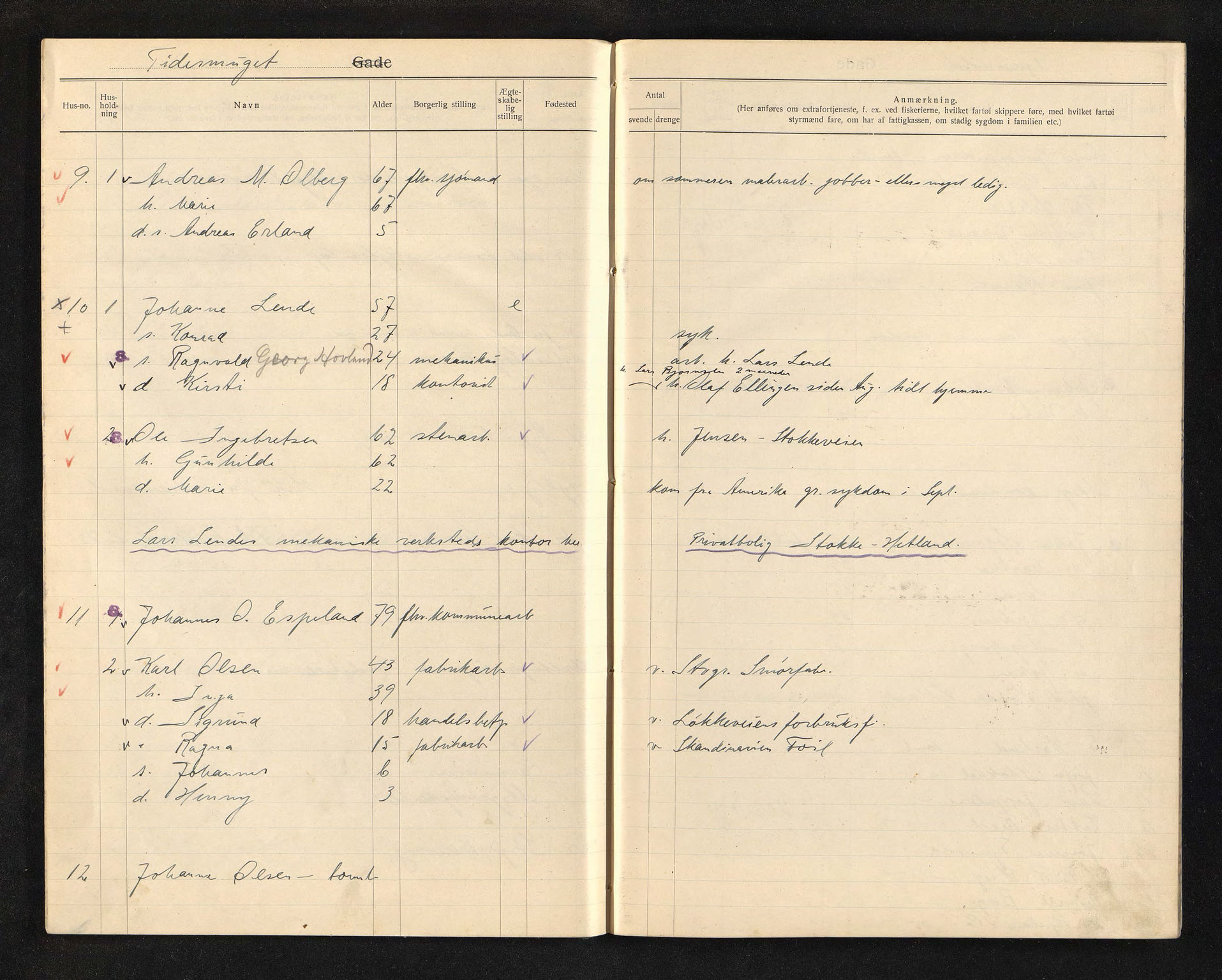 BYST, Ligningsmanntall for Stavanger 1916 - Domkirkens Menighed, Sverdrupsgate - Wesselsgate, 1916