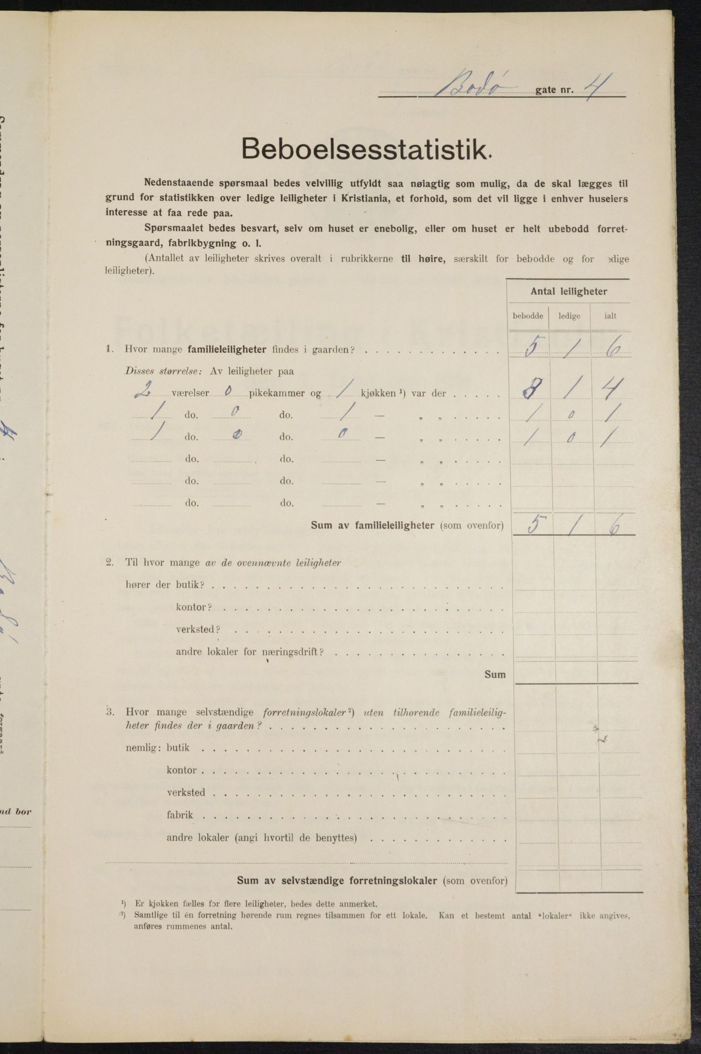 OBA, Municipal Census 1914 for Kristiania, 1914, p. 6707