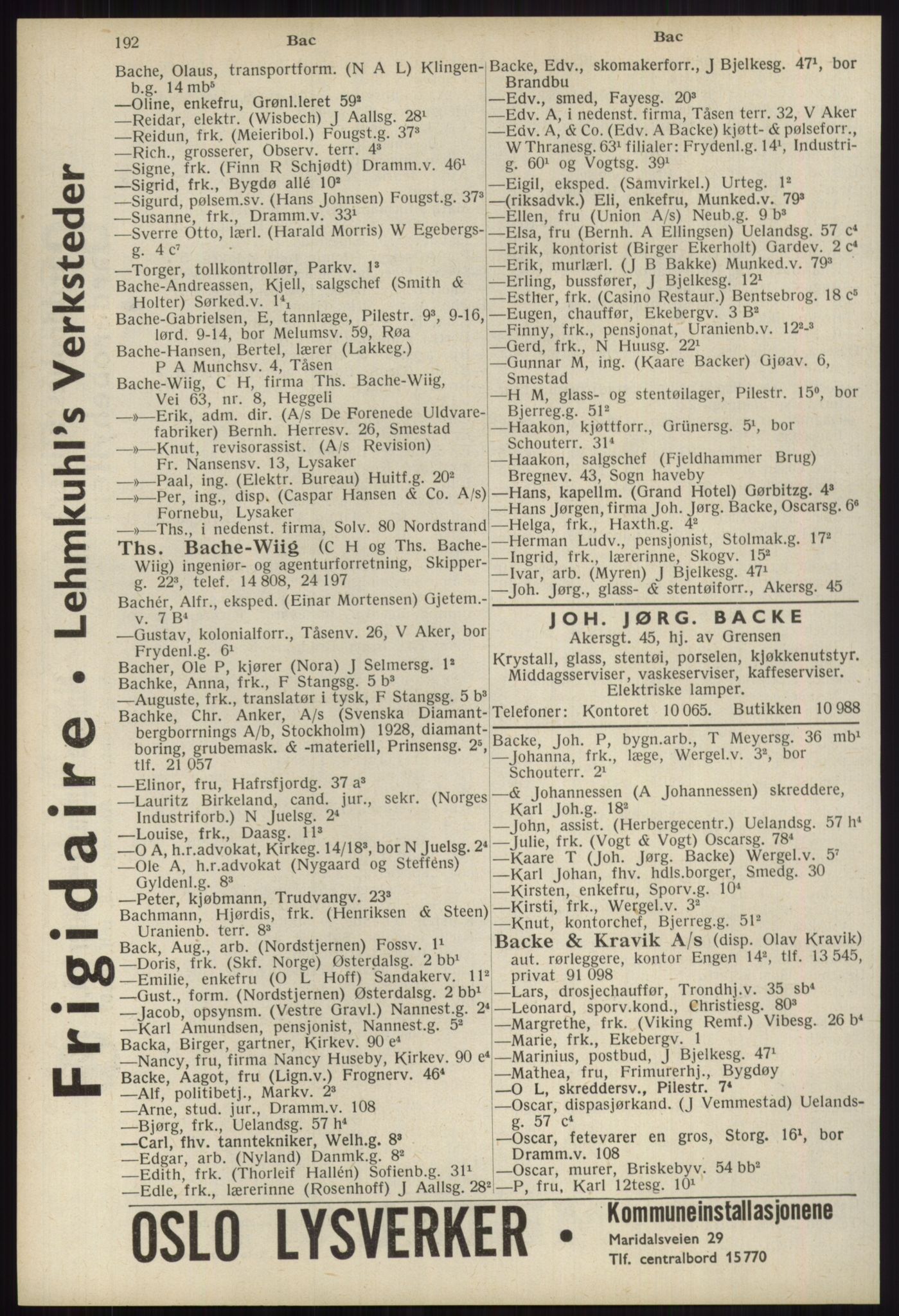 Kristiania/Oslo adressebok, PUBL/-, 1939, p. 192