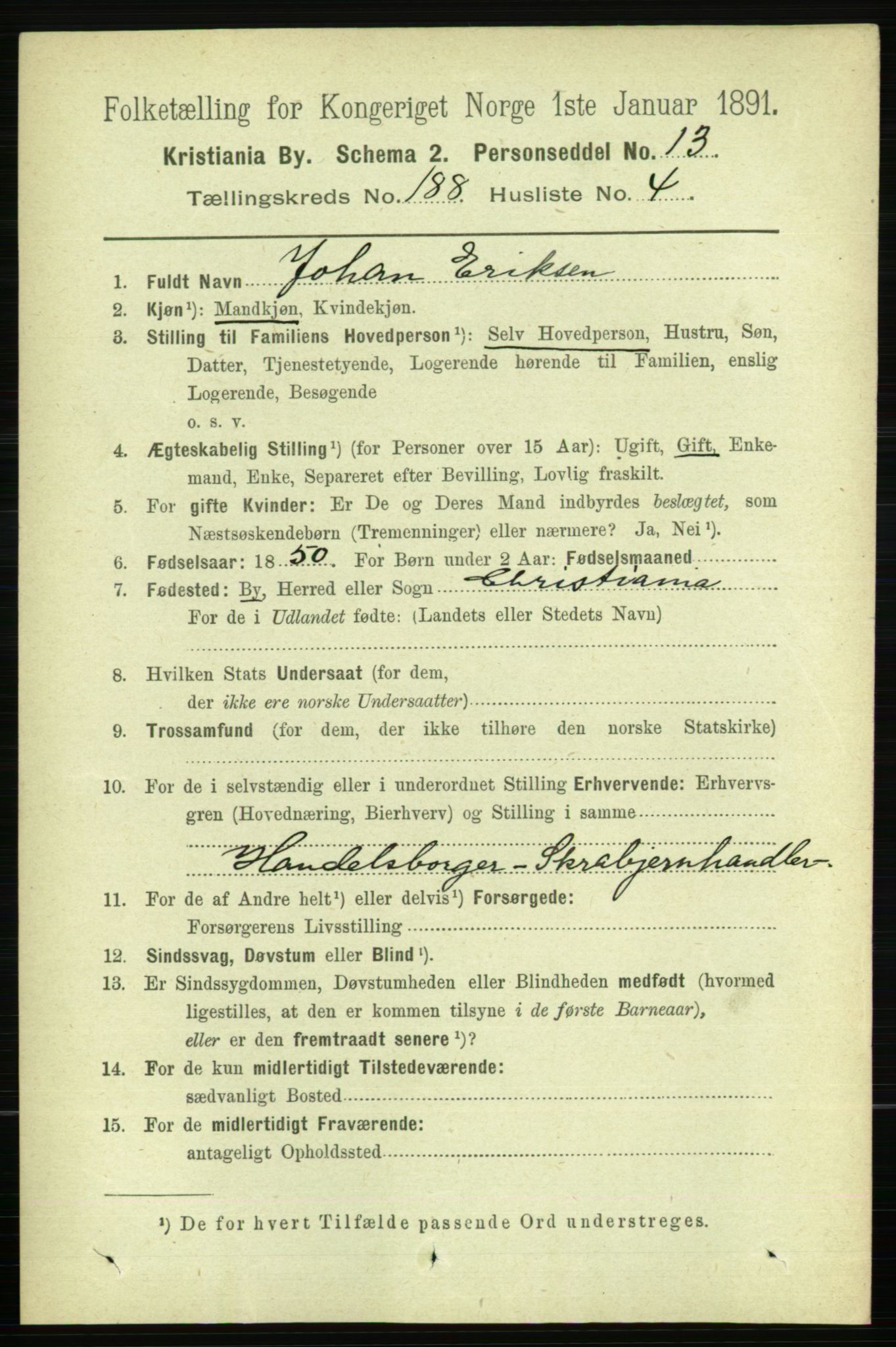 RA, 1891 census for 0301 Kristiania, 1891, p. 112697