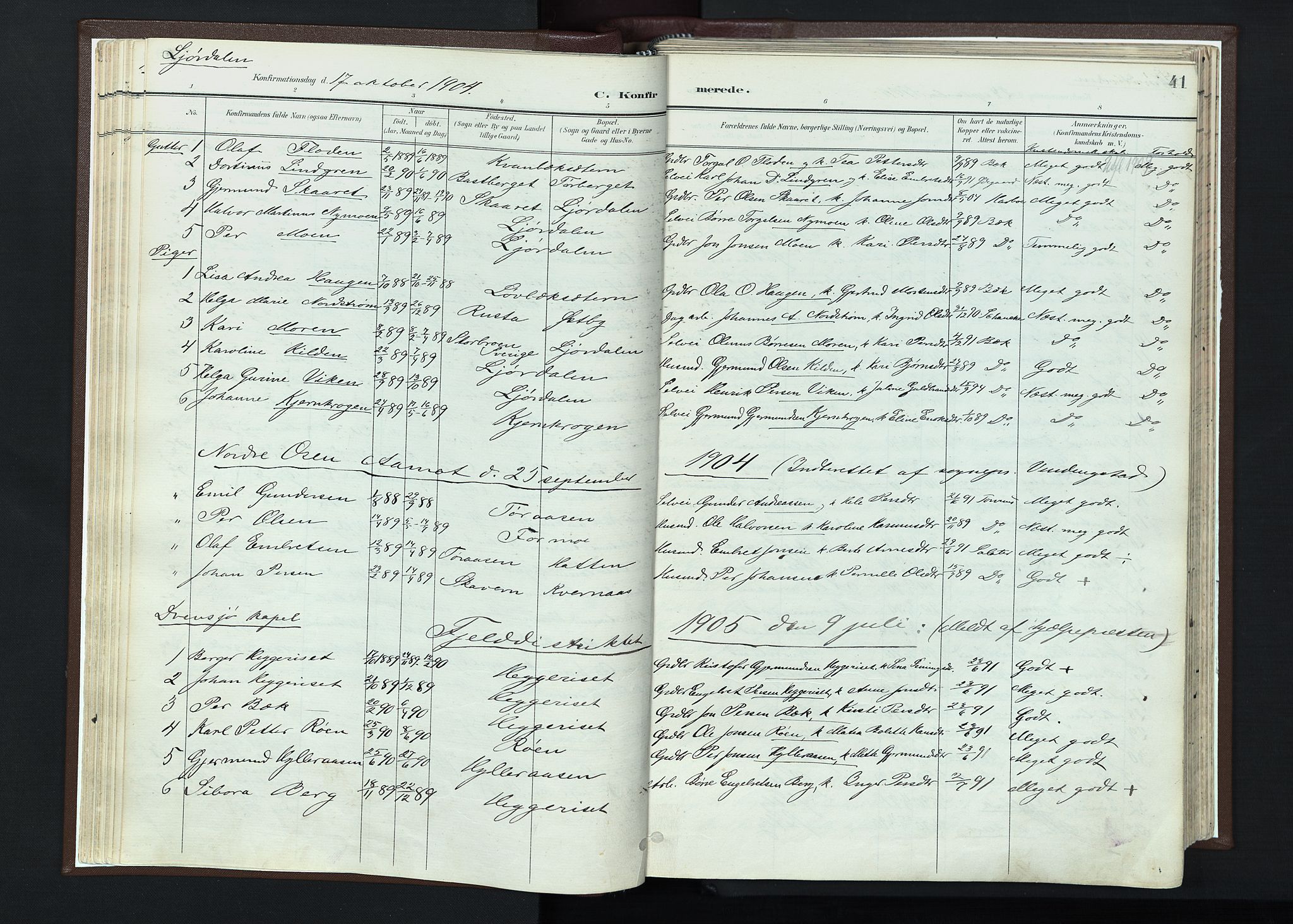 Trysil prestekontor, AV/SAH-PREST-046/H/Ha/Haa/L0013: Parish register (official) no. 13, 1898-1911, p. 41