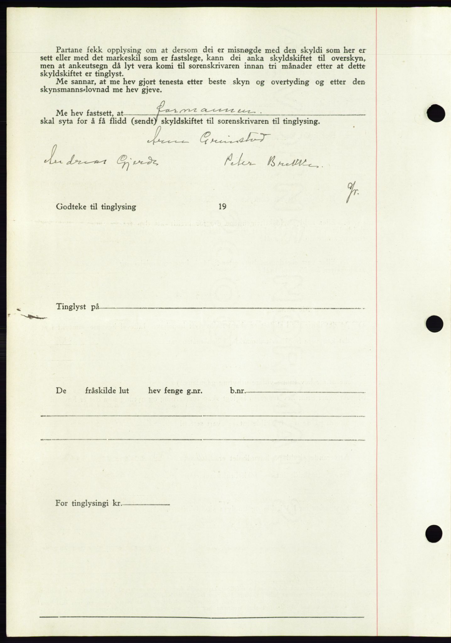 Søre Sunnmøre sorenskriveri, AV/SAT-A-4122/1/2/2C/L0075: Mortgage book no. 1A, 1943-1943, Diary no: : 504/1943