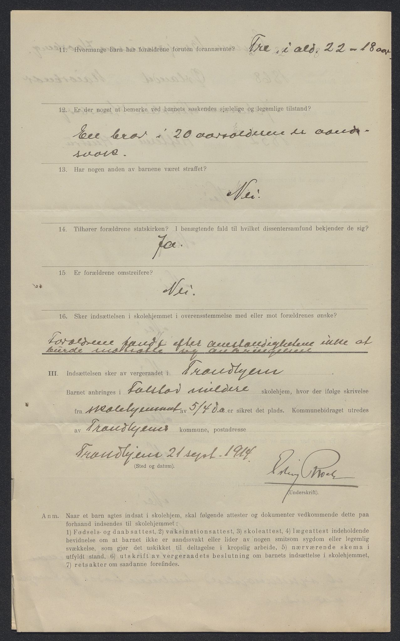 Falstad skolehjem, RA/S-1676/E/Eb/L0013: Elevmapper løpenr.. 286-307, 1914-1922, p. 182