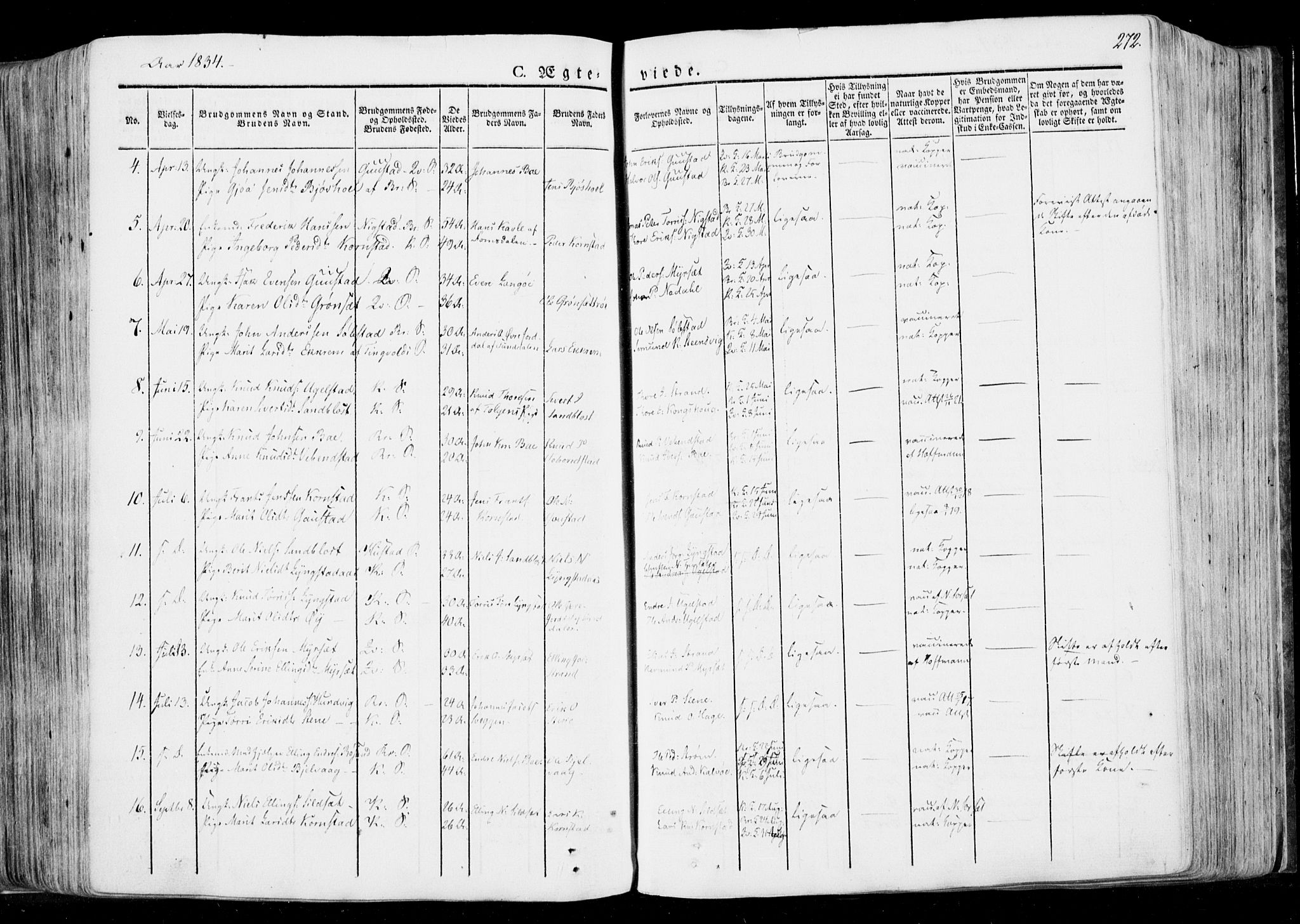 Ministerialprotokoller, klokkerbøker og fødselsregistre - Møre og Romsdal, AV/SAT-A-1454/568/L0803: Parish register (official) no. 568A10, 1830-1853, p. 272