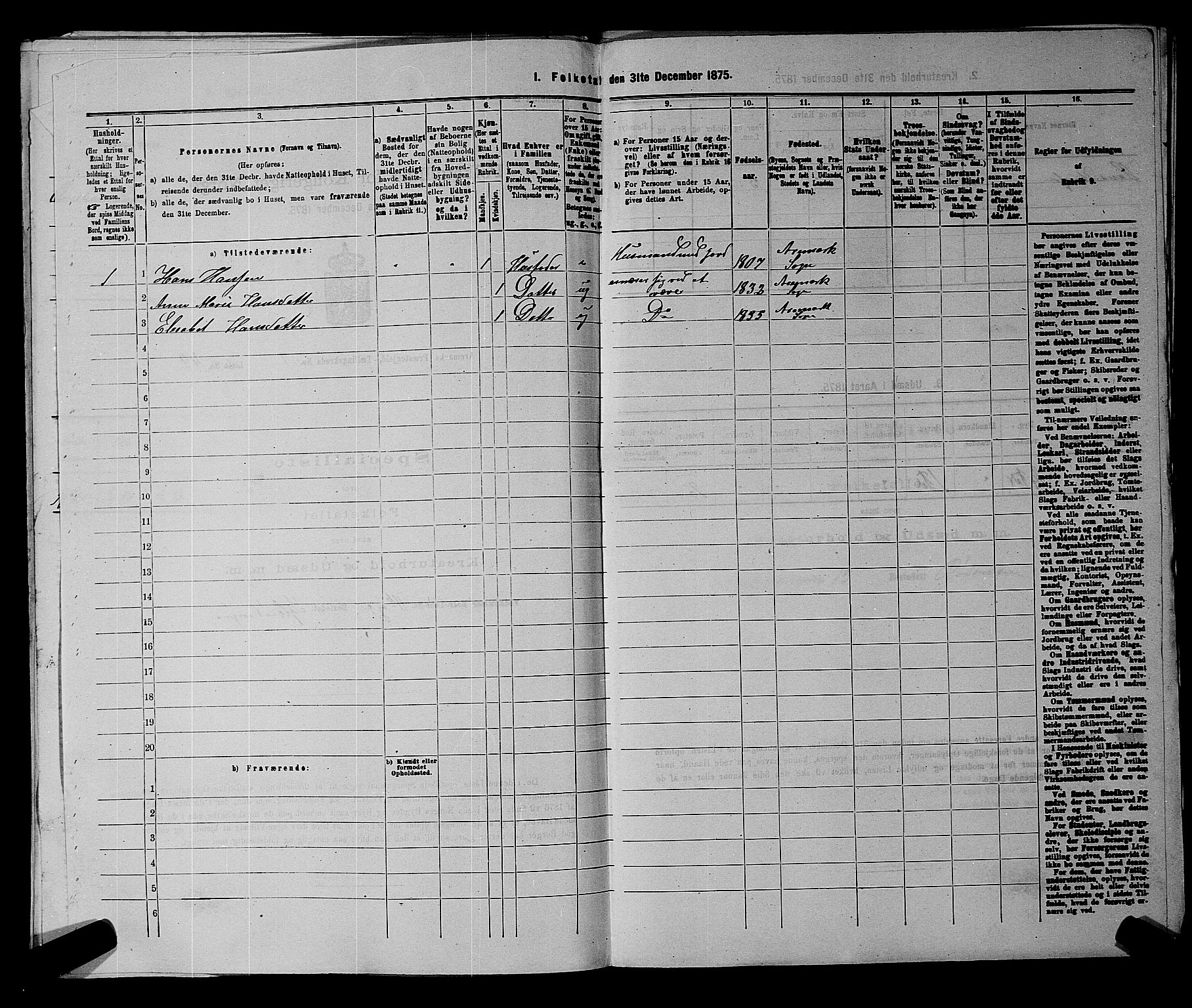 RA, 1875 census for 0118P Aremark, 1875, p. 164