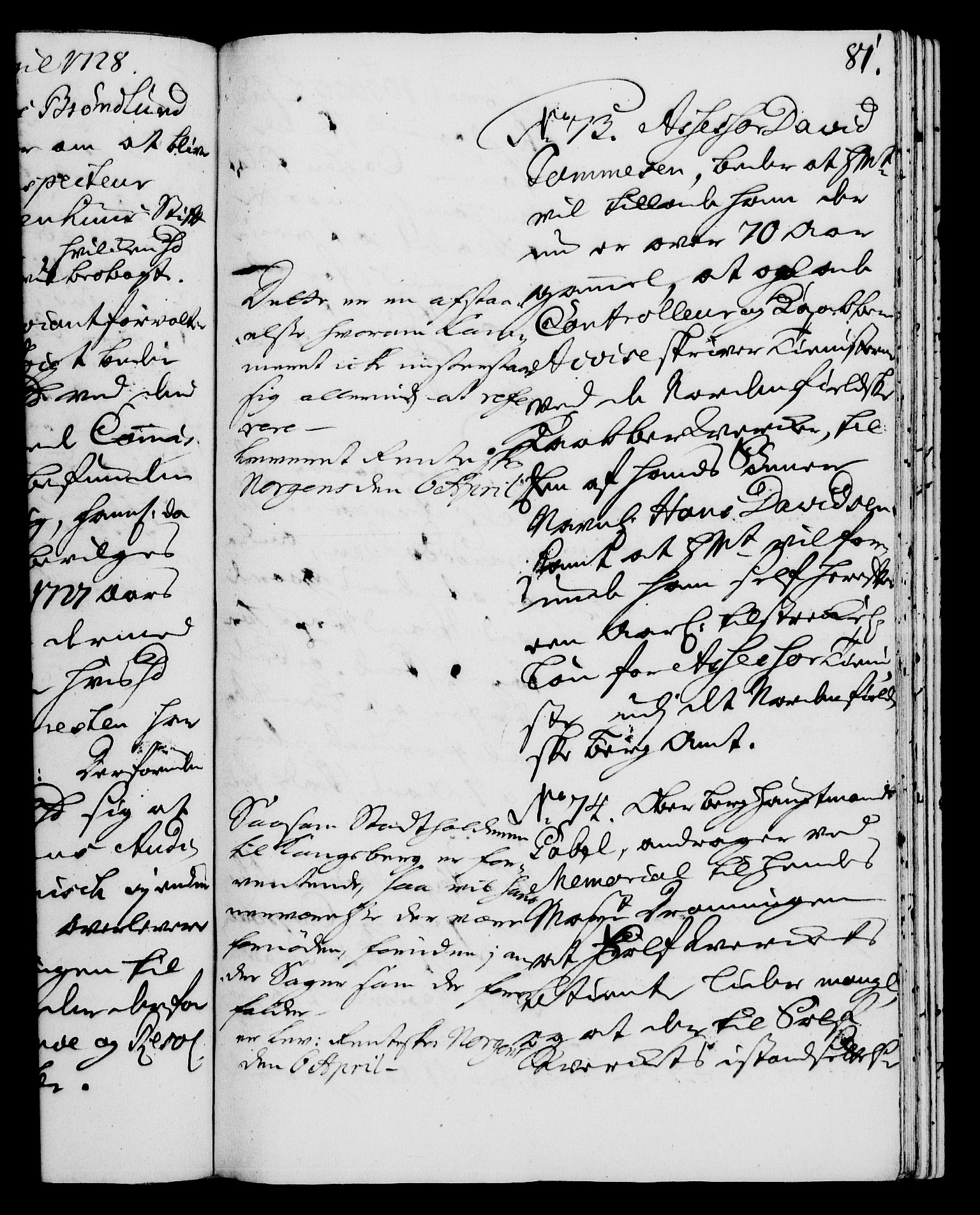 Rentekammeret, Kammerkanselliet, RA/EA-3111/G/Gh/Gha/L0010: Norsk ekstraktmemorialprotokoll (merket RK 53.55), 1728, p. 81