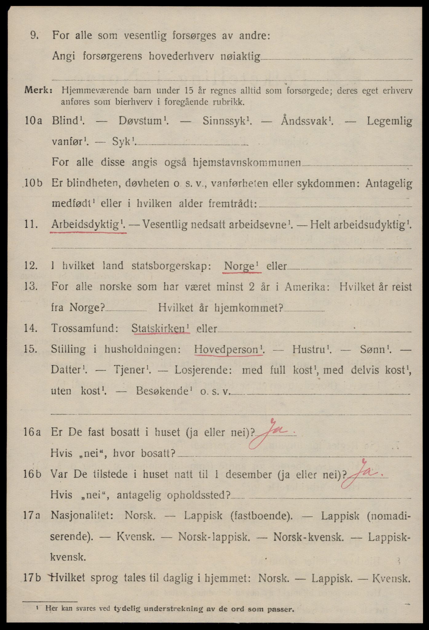 SAT, 1920 census for Melhus, 1920, p. 6000