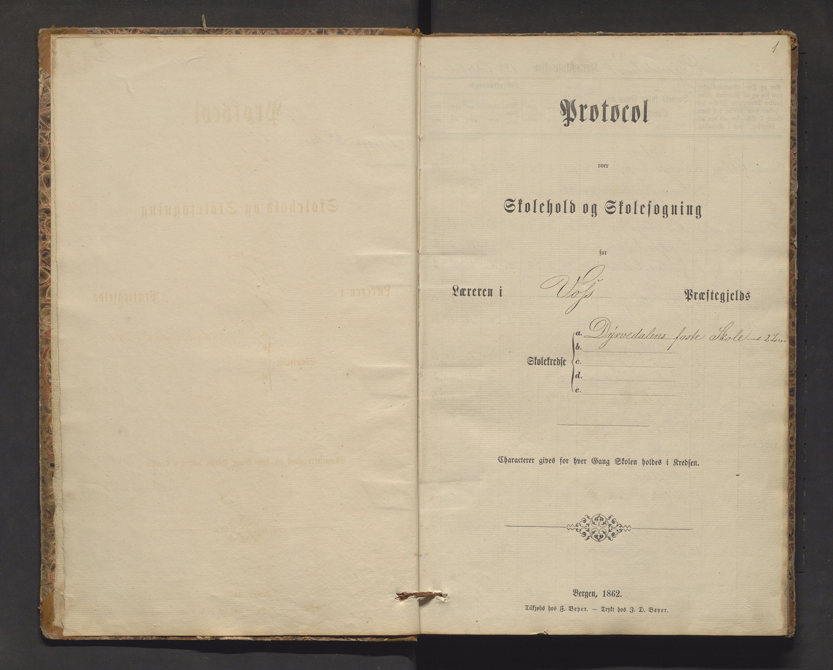 Voss kommune. Barneskulane, IKAH/1235-231/F/Fa/L0008: Skuleprotokoll for Dyrvedalen skule, 1874-1886