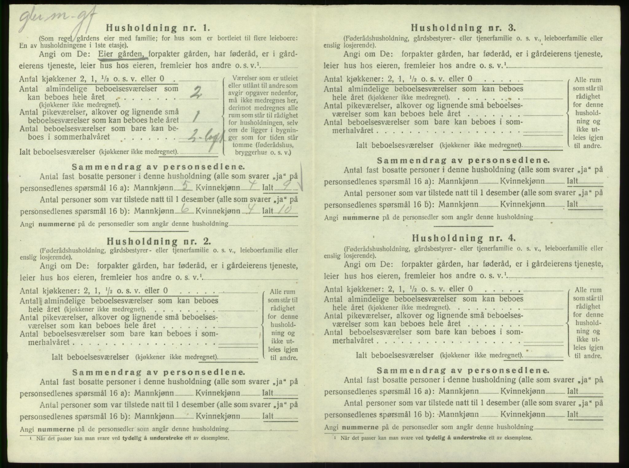 SAB, 1920 census for Vevring, 1920, p. 81