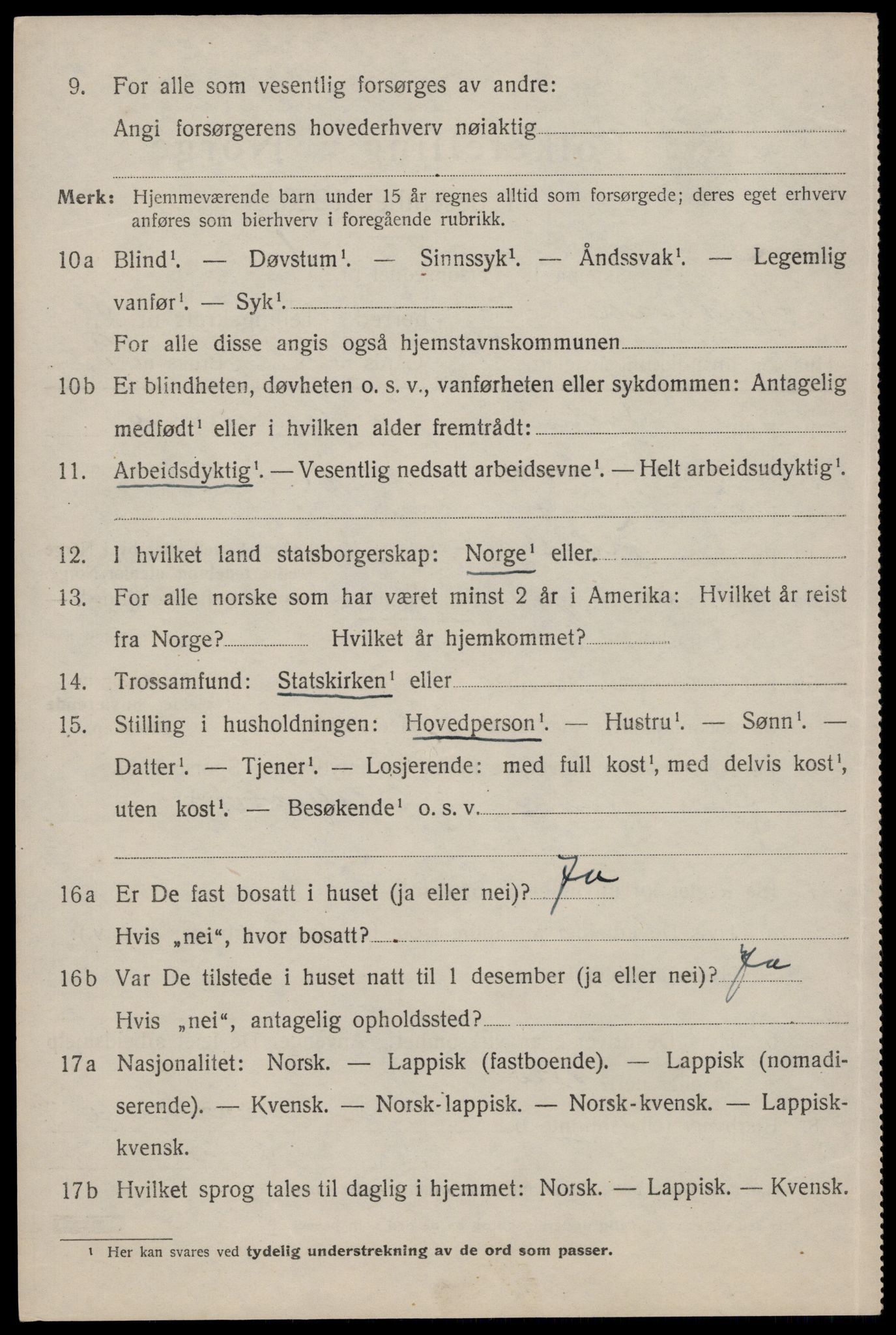 SAT, 1920 census for Flakstad, 1920, p. 2646