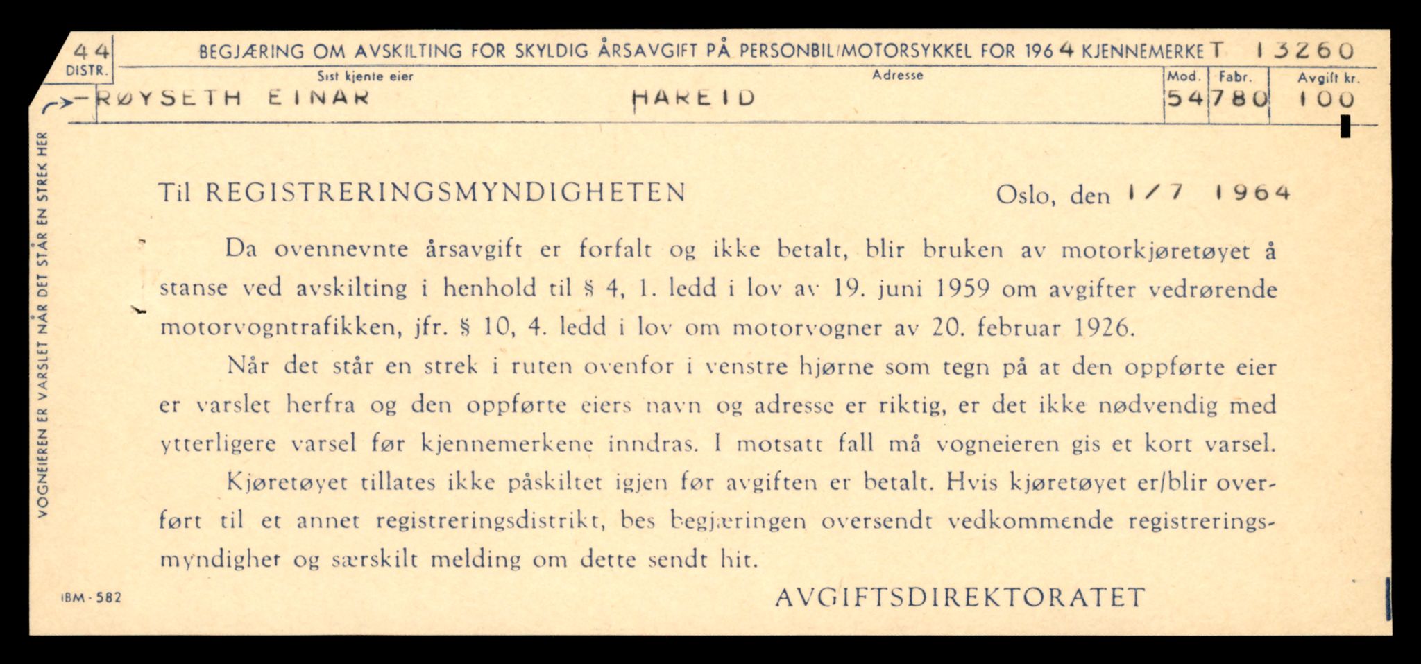 Møre og Romsdal vegkontor - Ålesund trafikkstasjon, AV/SAT-A-4099/F/Fe/L0038: Registreringskort for kjøretøy T 13180 - T 13360, 1927-1998, p. 1359