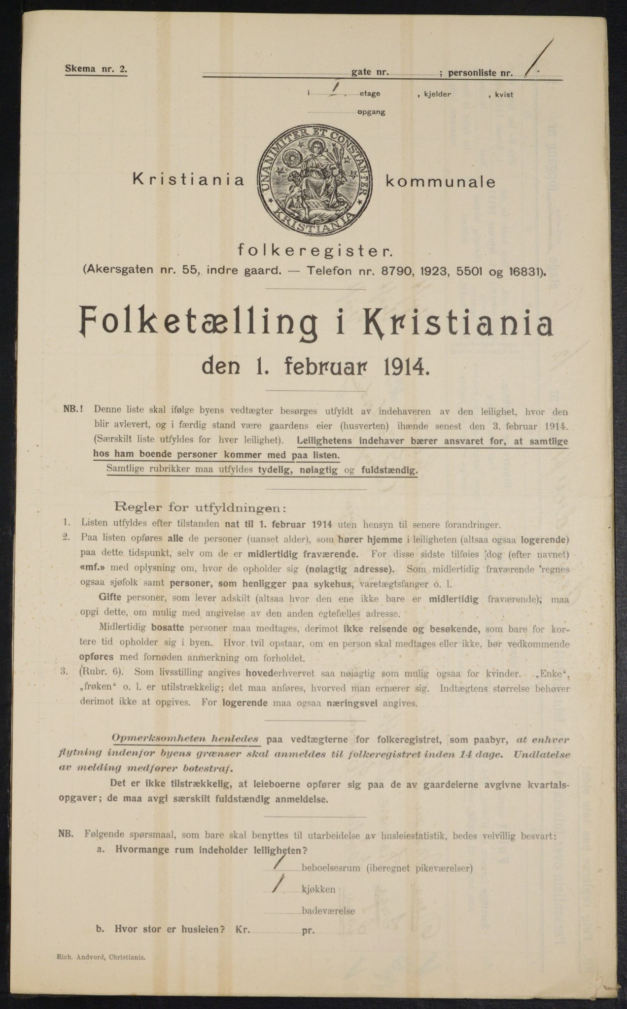 OBA, Municipal Census 1914 for Kristiania, 1914, p. 95655