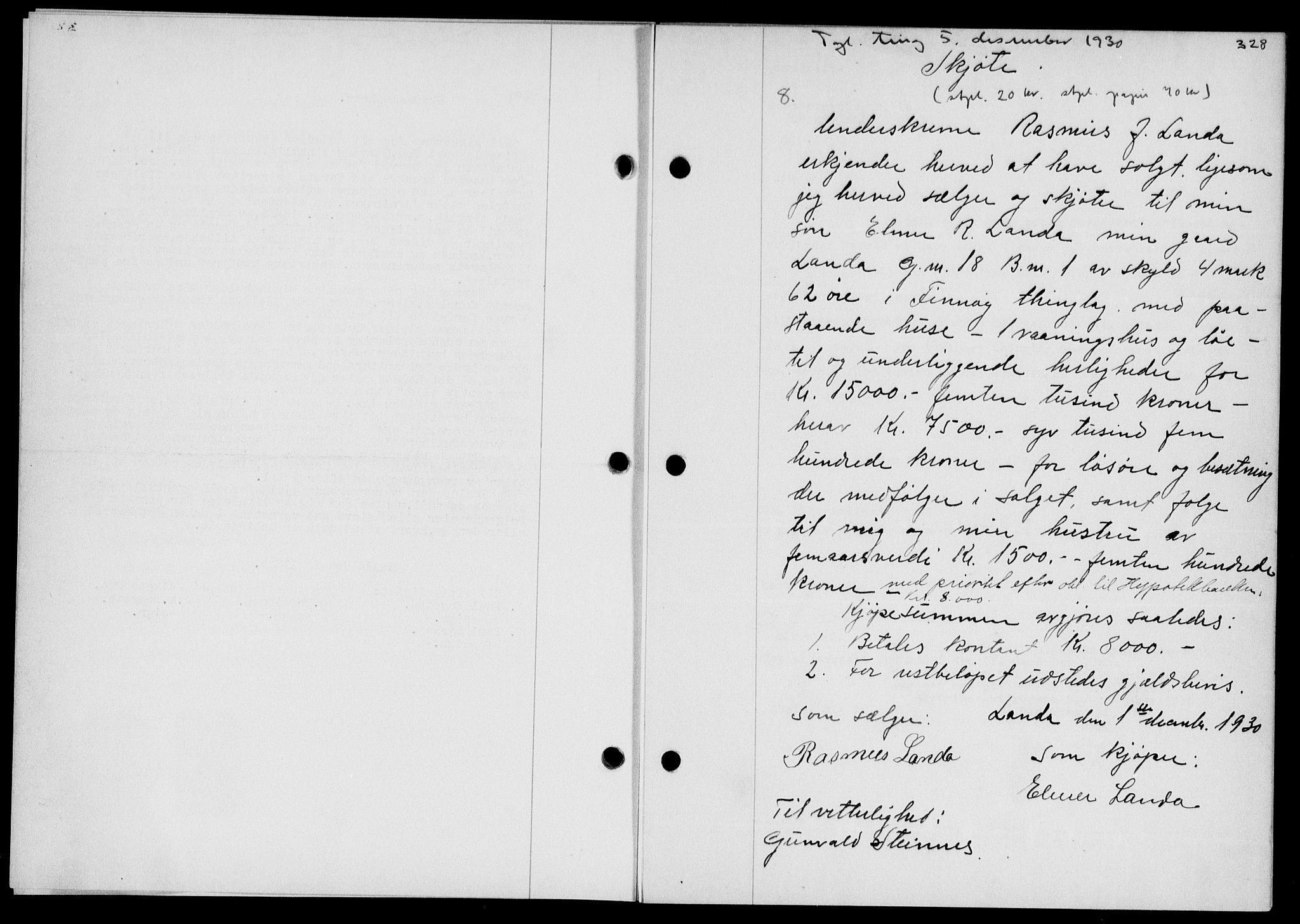 Ryfylke tingrett, AV/SAST-A-100055/001/II/IIB/L0061: Mortgage book no. 40, 1930-1931, Deed date: 05.12.1930