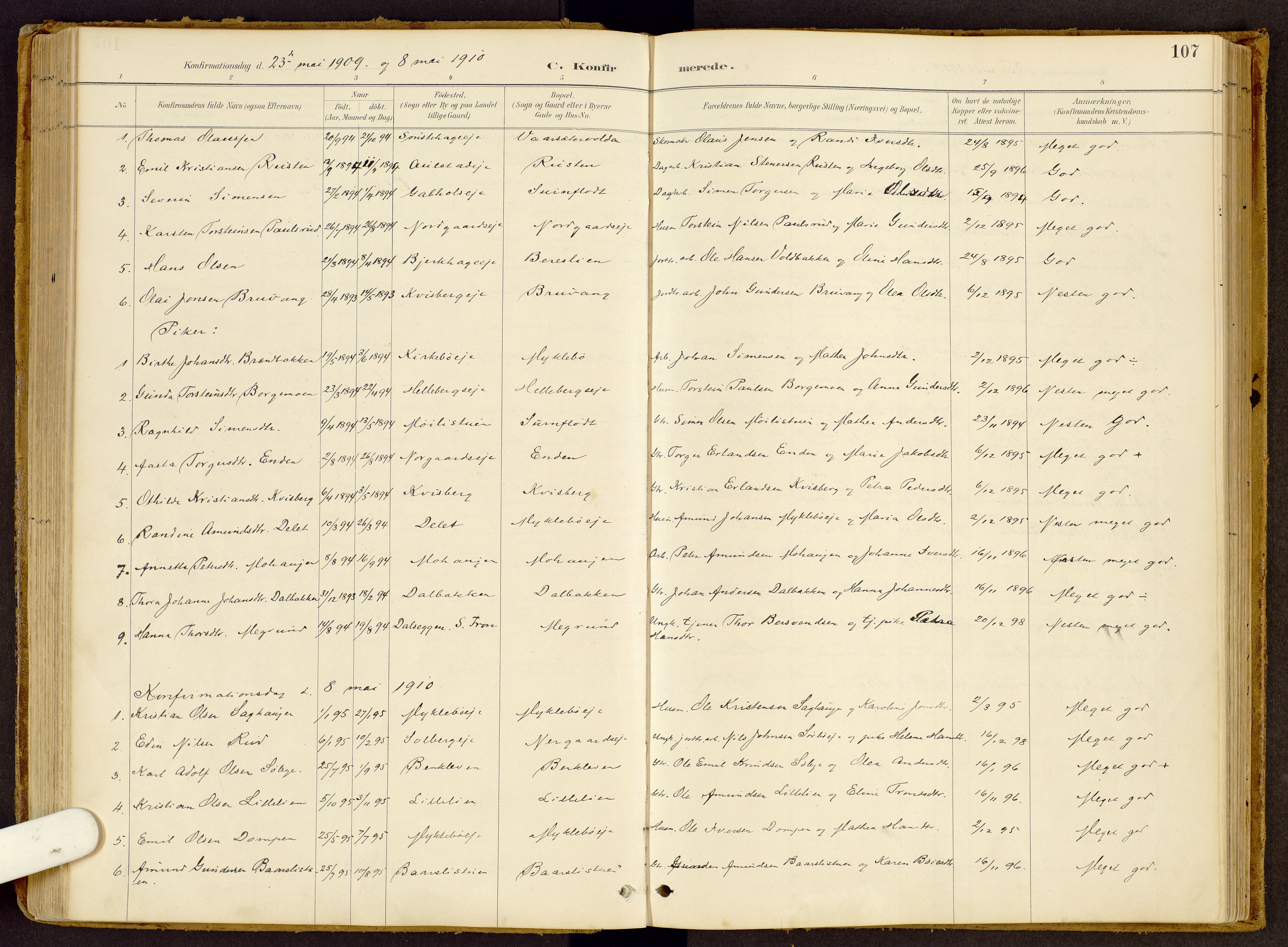 Vestre Gausdal prestekontor, SAH/PREST-094/H/Ha/Haa/L0002: Parish register (official) no. 2, 1887-1918, p. 107