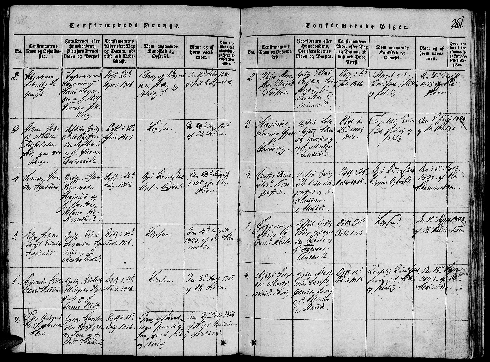 Ministerialprotokoller, klokkerbøker og fødselsregistre - Møre og Romsdal, AV/SAT-A-1454/507/L0069: Parish register (official) no. 507A04, 1816-1841, p. 261