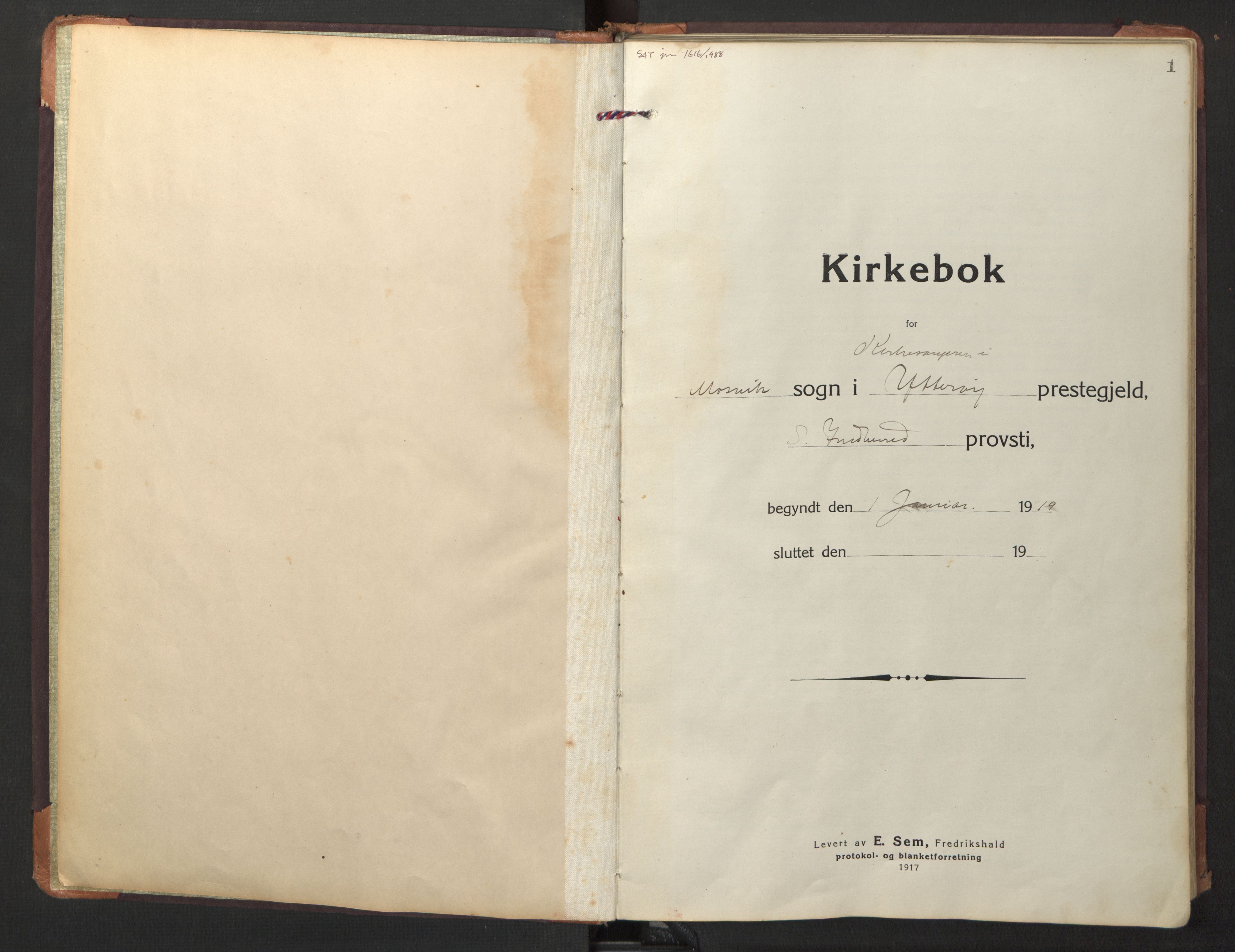 Ministerialprotokoller, klokkerbøker og fødselsregistre - Nord-Trøndelag, SAT/A-1458/733/L0328: Parish register (copy) no. 733C03, 1919-1966, p. 1