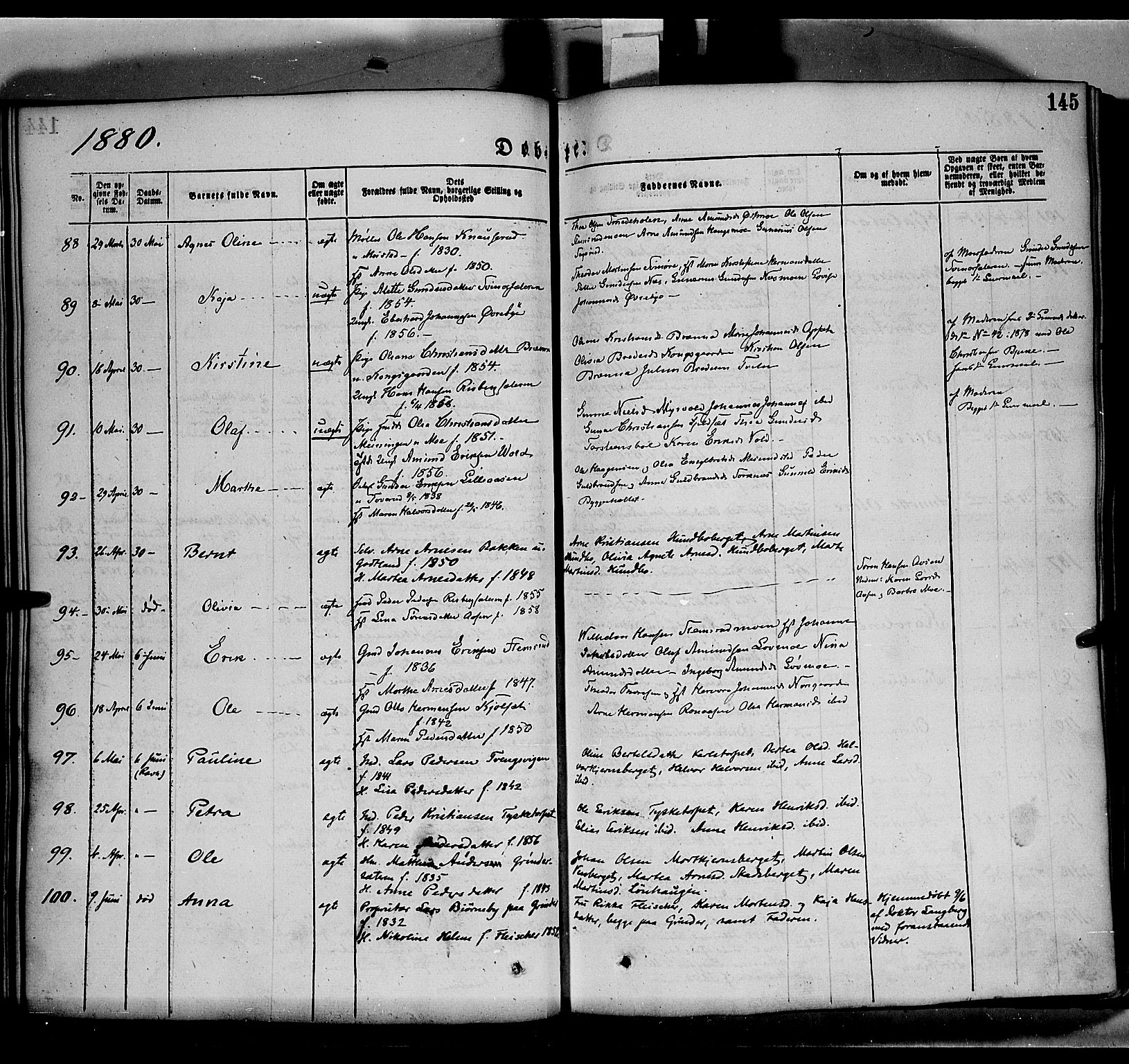 Grue prestekontor, AV/SAH-PREST-036/H/Ha/Haa/L0011: Parish register (official) no. 11, 1873-1880, p. 145