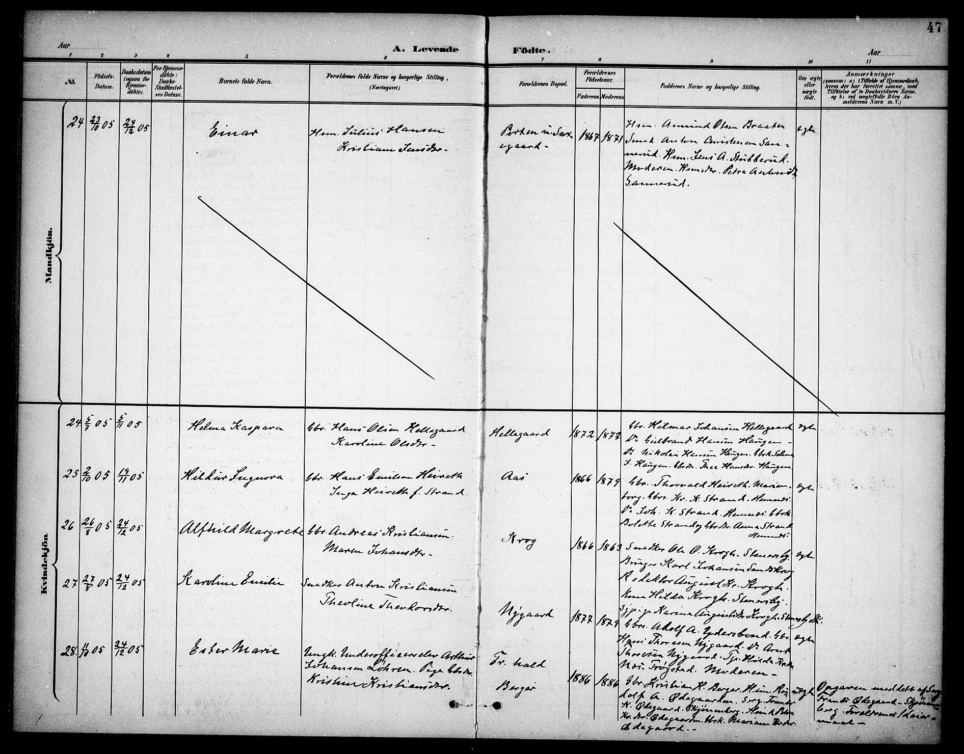 Høland prestekontor Kirkebøker, AV/SAO-A-10346a/F/Fb/L0003: Parish register (official) no. II 3, 1897-1912, p. 47