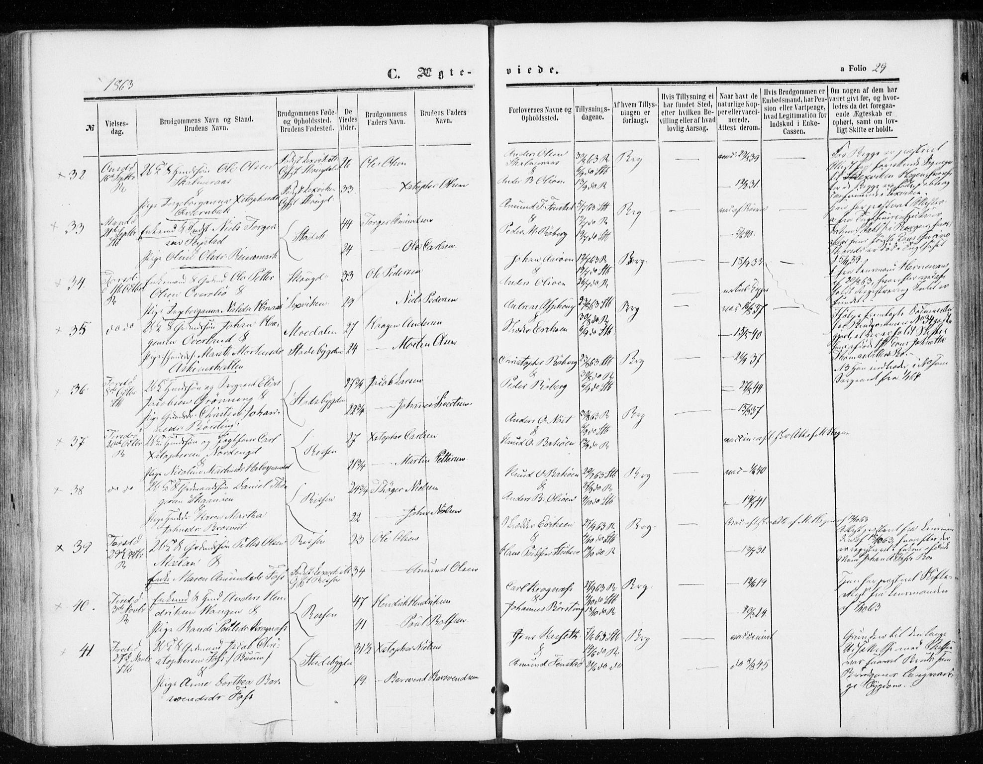 Ministerialprotokoller, klokkerbøker og fødselsregistre - Sør-Trøndelag, SAT/A-1456/646/L0612: Parish register (official) no. 646A10, 1858-1869, p. 29