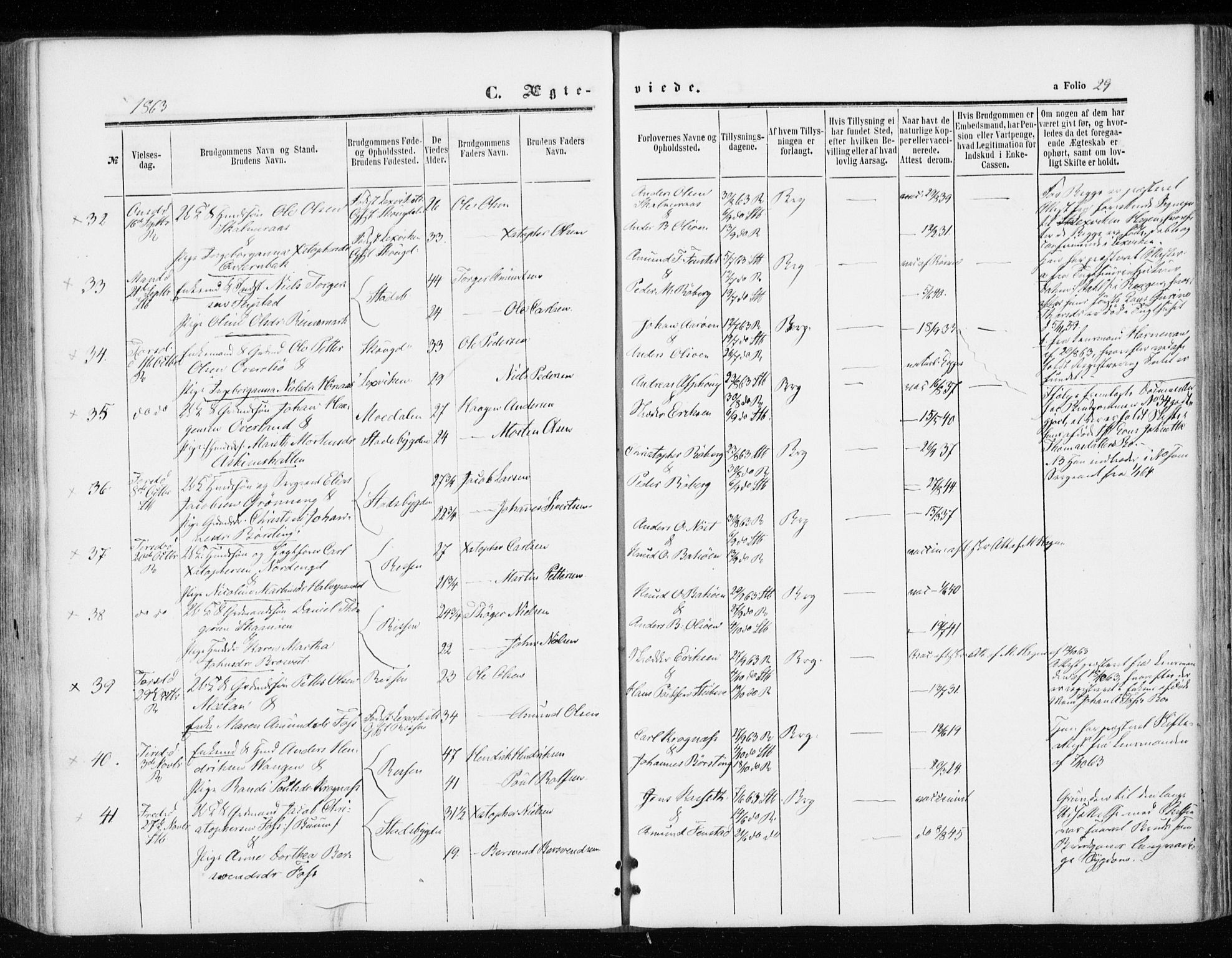 Ministerialprotokoller, klokkerbøker og fødselsregistre - Sør-Trøndelag, AV/SAT-A-1456/646/L0612: Parish register (official) no. 646A10, 1858-1869, p. 29