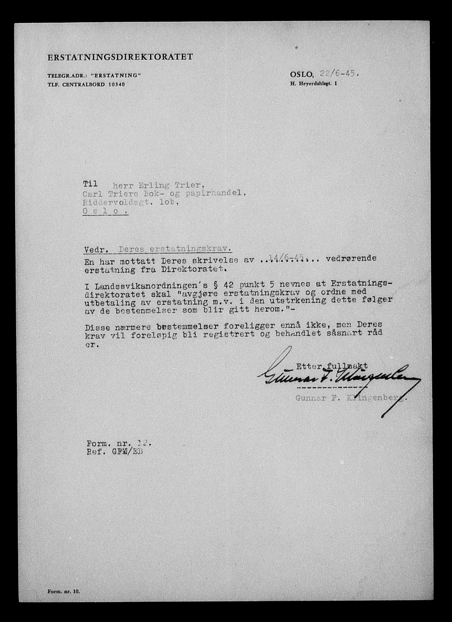 Justisdepartementet, Tilbakeføringskontoret for inndratte formuer, AV/RA-S-1564/H/Hc/Hcc/L0984: --, 1945-1947, p. 209