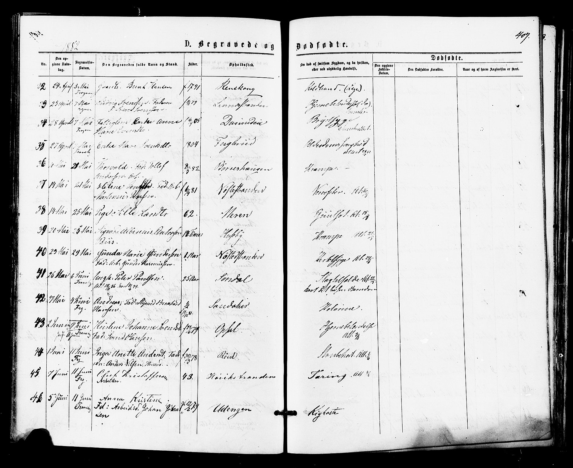 Lier kirkebøker, AV/SAKO-A-230/F/Fa/L0014: Parish register (official) no. I 14, 1875-1882, p. 407