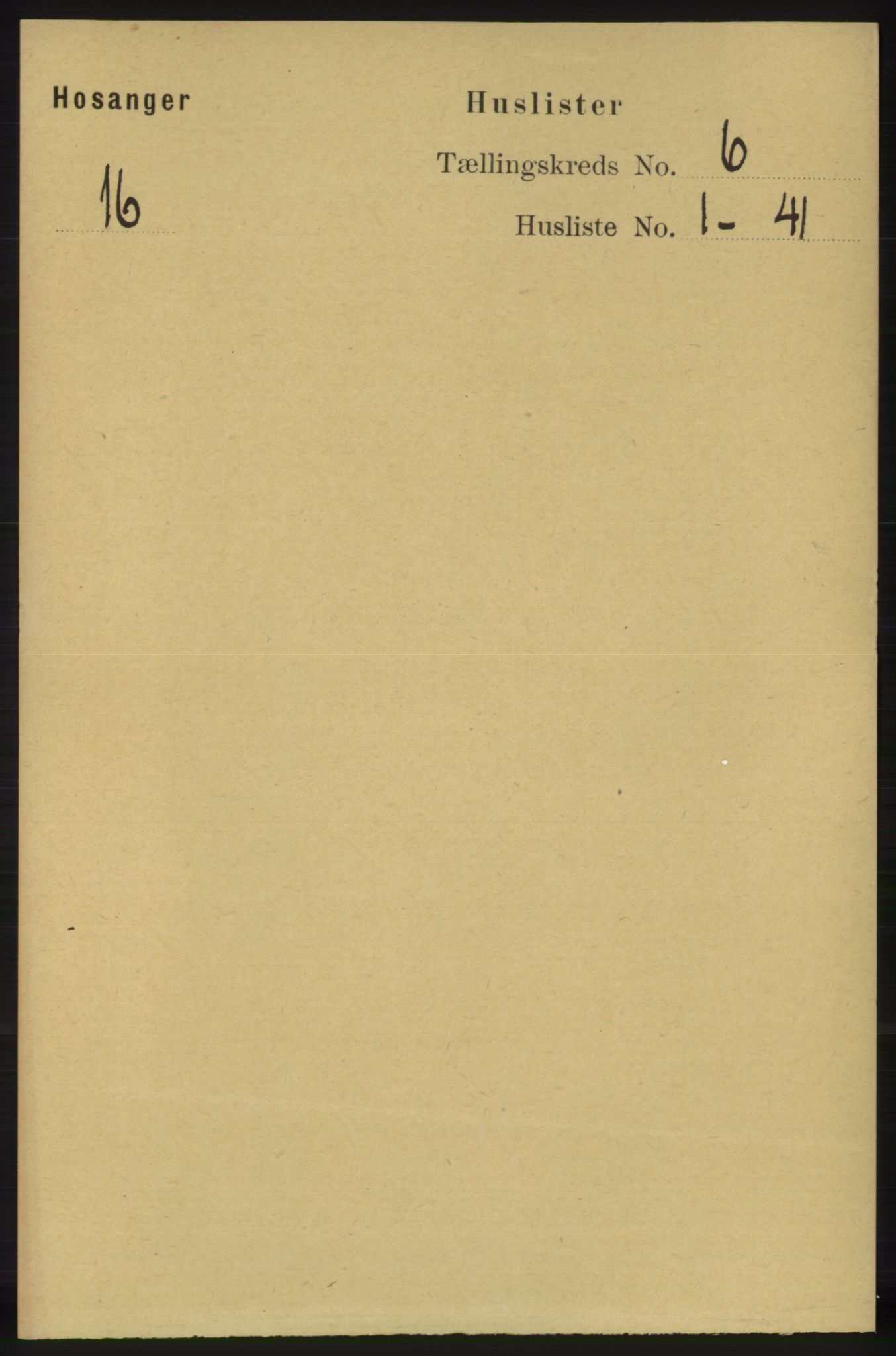 RA, 1891 census for 1253 Hosanger, 1891, p. 2095
