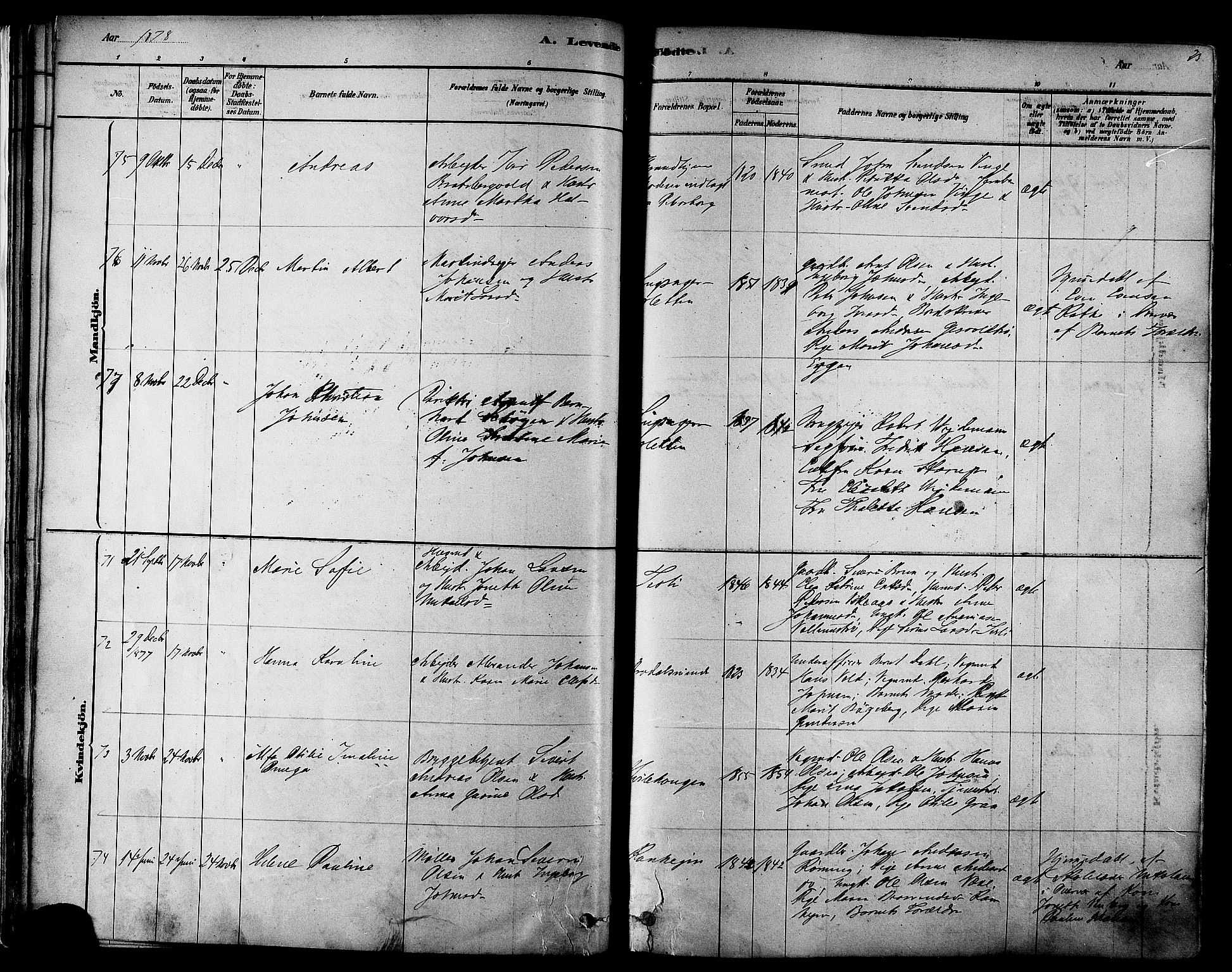 Ministerialprotokoller, klokkerbøker og fødselsregistre - Sør-Trøndelag, AV/SAT-A-1456/606/L0294: Parish register (official) no. 606A09, 1878-1886, p. 23