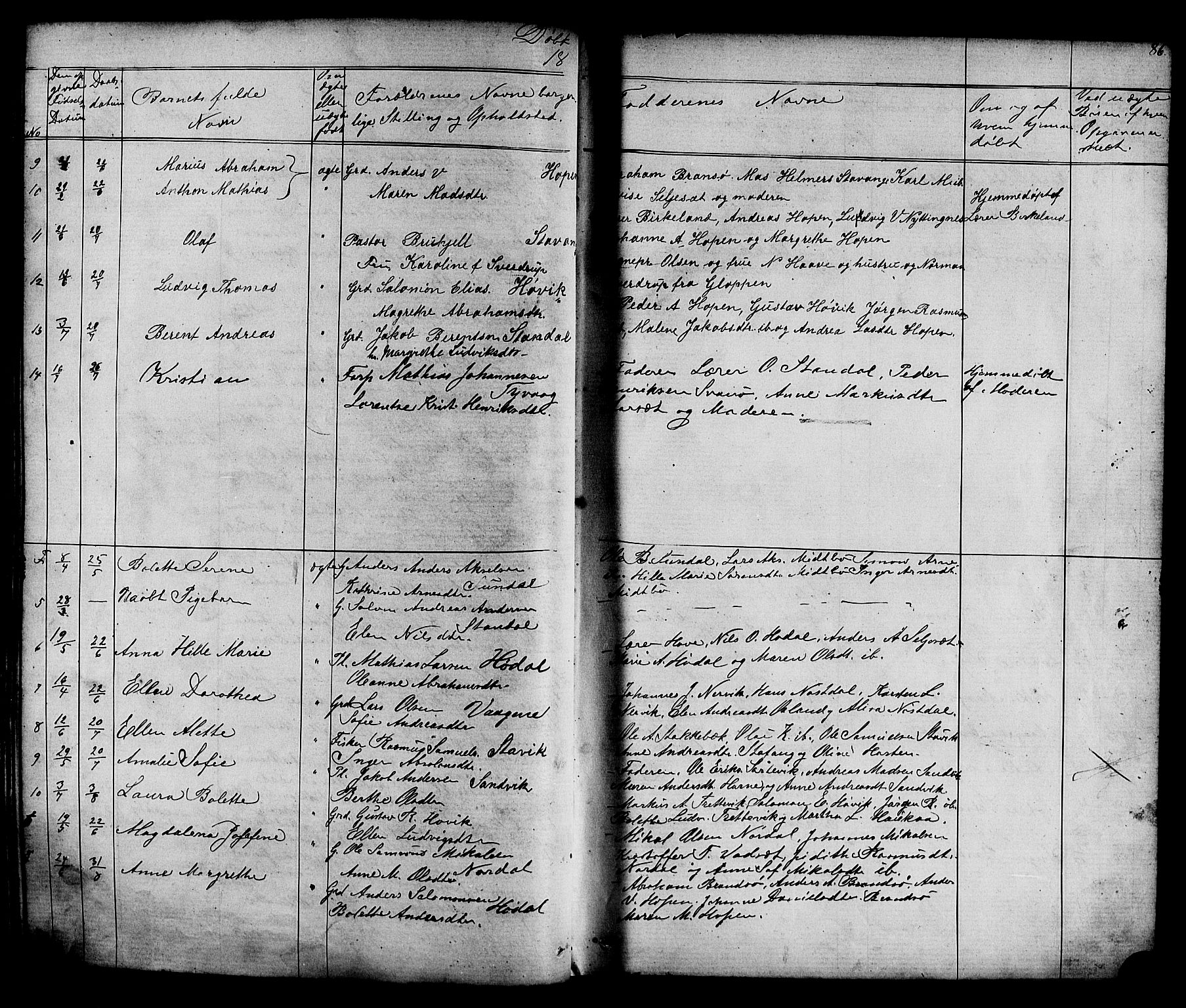 Kinn sokneprestembete, AV/SAB-A-80801/H/Hab/Habc/L0002: Parish register (copy) no. C 2, 1869-1918, p. 86