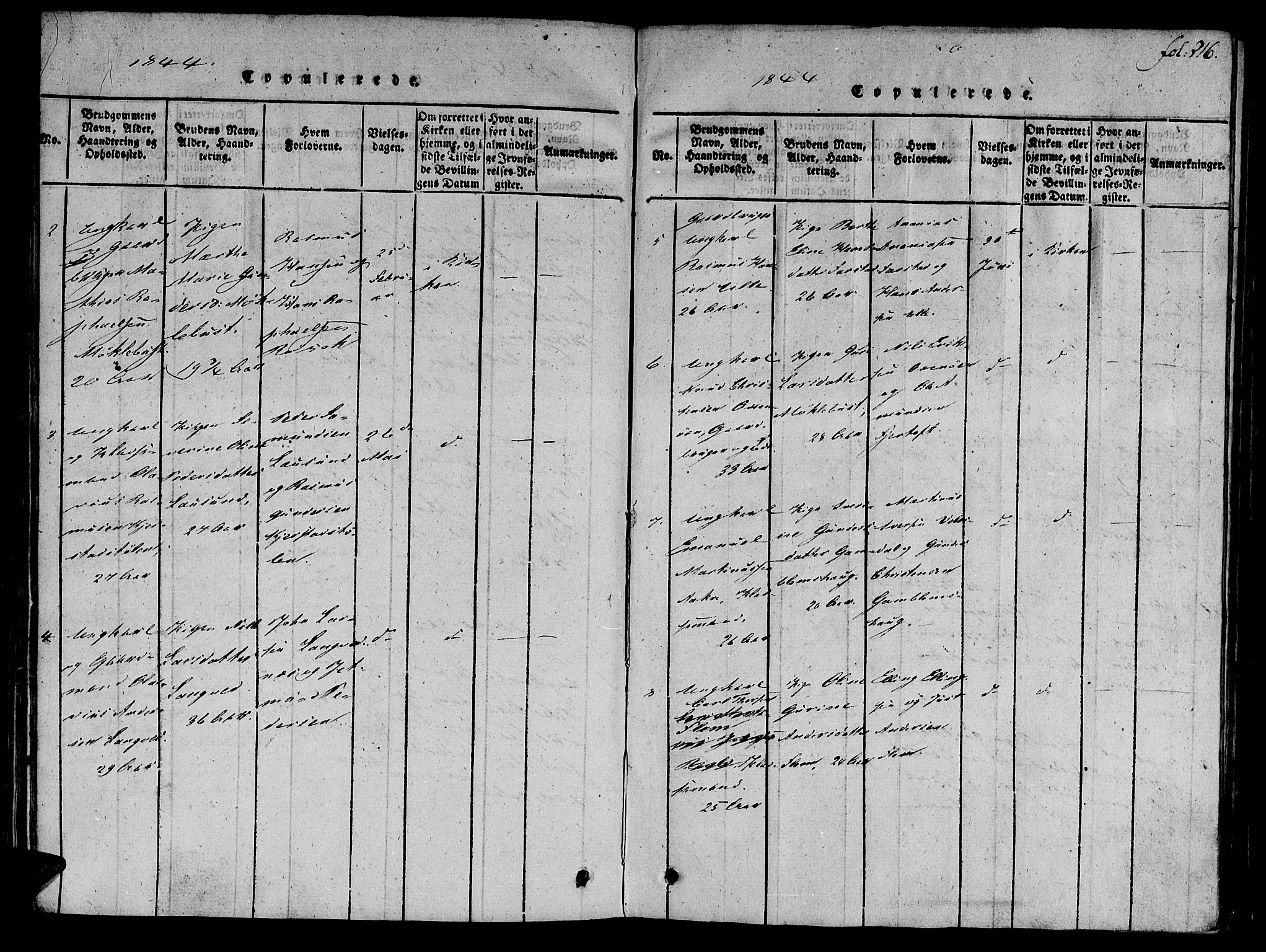 Ministerialprotokoller, klokkerbøker og fødselsregistre - Møre og Romsdal, SAT/A-1454/536/L0495: Parish register (official) no. 536A04, 1818-1847, p. 216