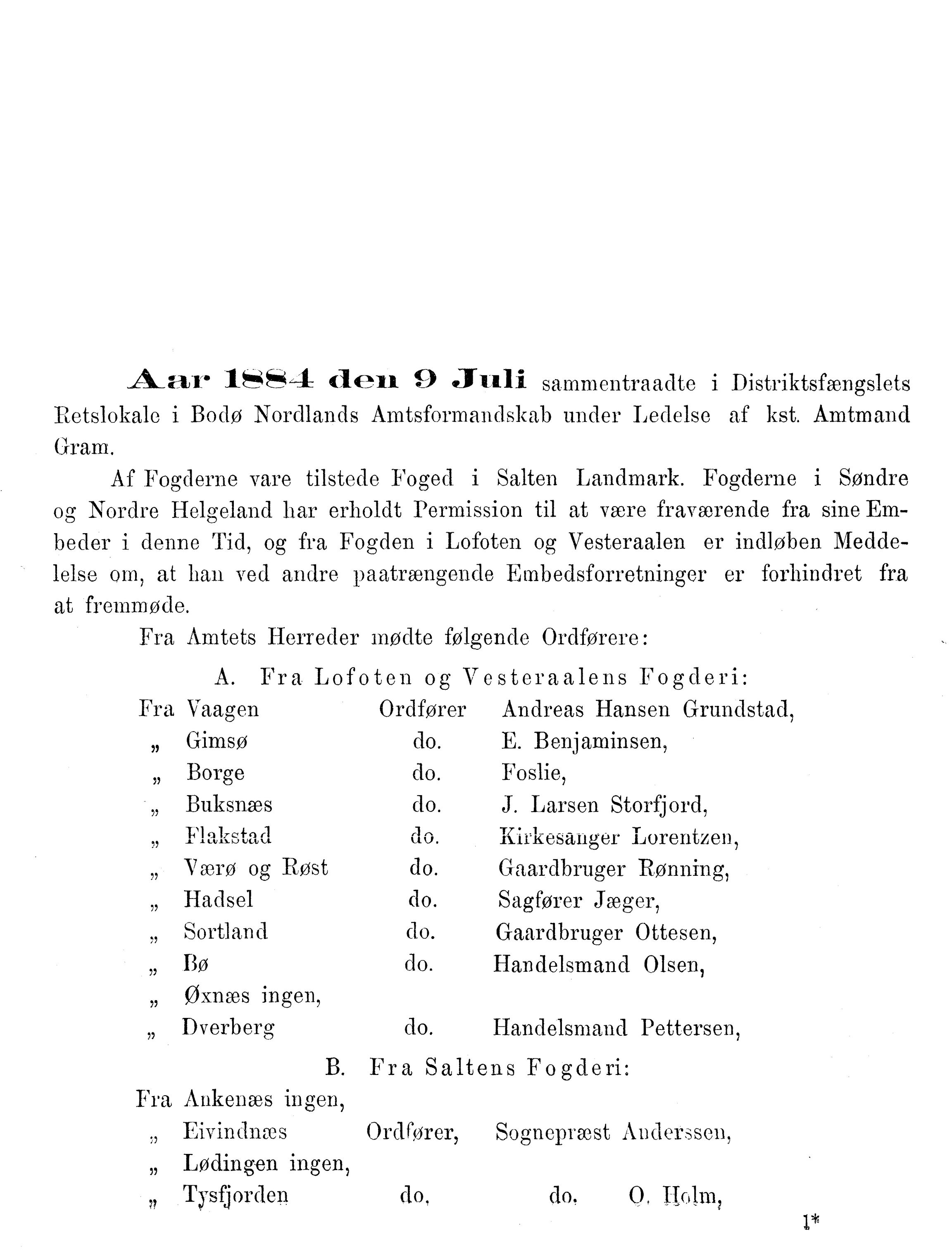 Nordland Fylkeskommune. Fylkestinget, AIN/NFK-17/176/A/Ac/L0014: Fylkestingsforhandlinger 1881-1885, 1881-1885