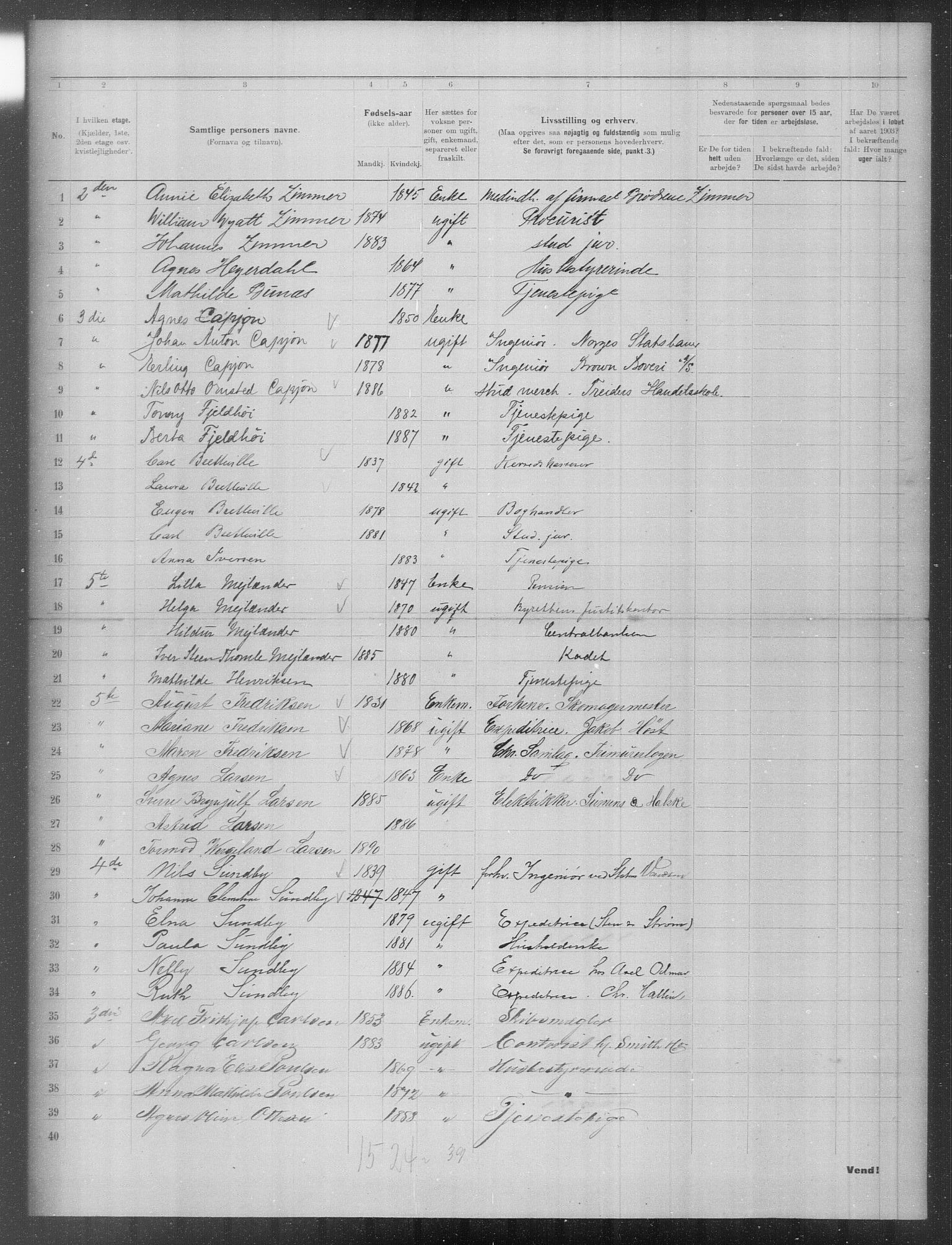 OBA, Municipal Census 1903 for Kristiania, 1903, p. 13653