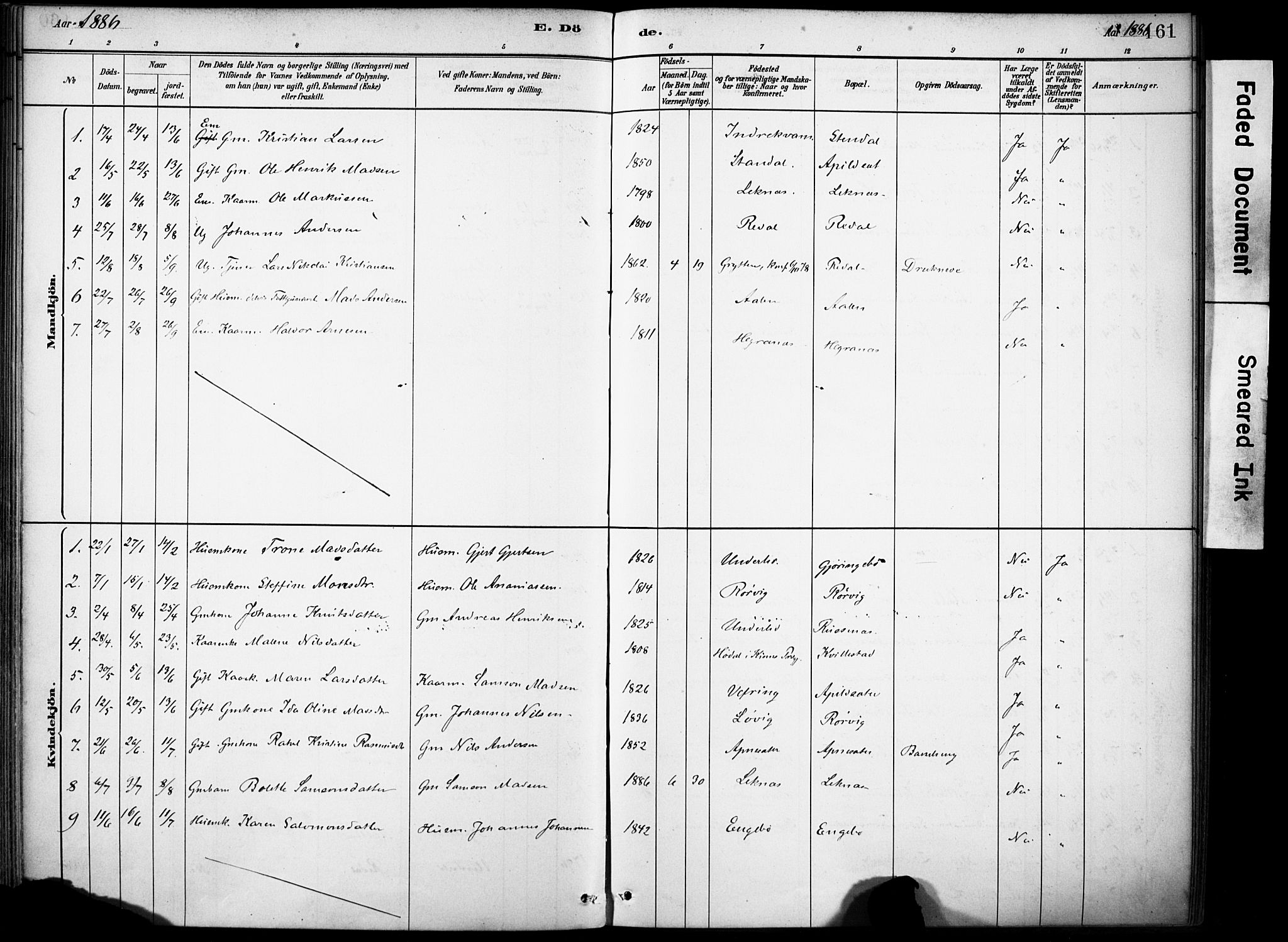 Førde sokneprestembete, AV/SAB-A-79901/H/Haa/Haae/L0001: Parish register (official) no. E 1, 1881-1911, p. 161