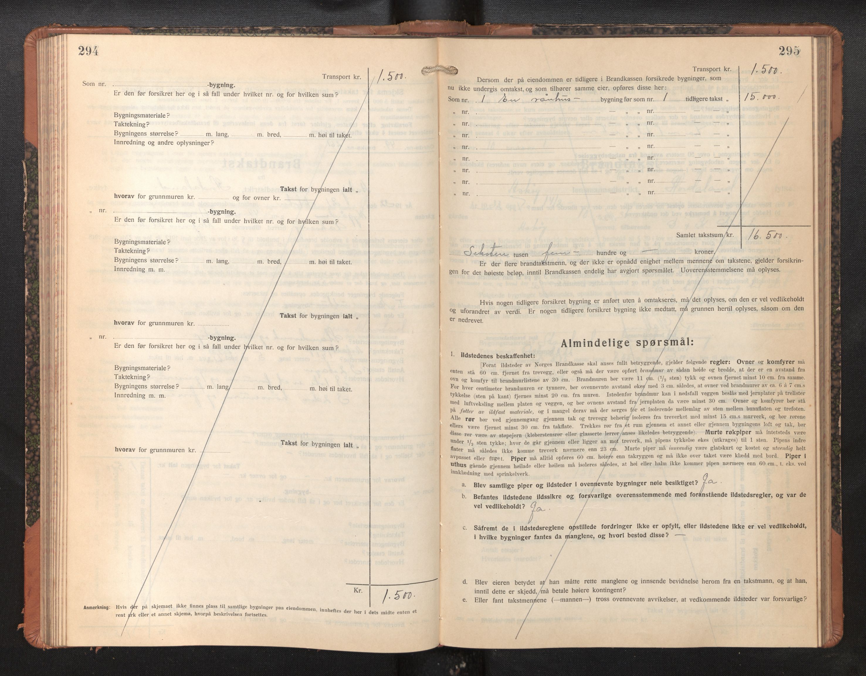 Lensmannen i Askøy, AV/SAB-A-31001/0012/L0009: Branntakstprotokoll, skjematakst, 1927-1934, p. 294-295