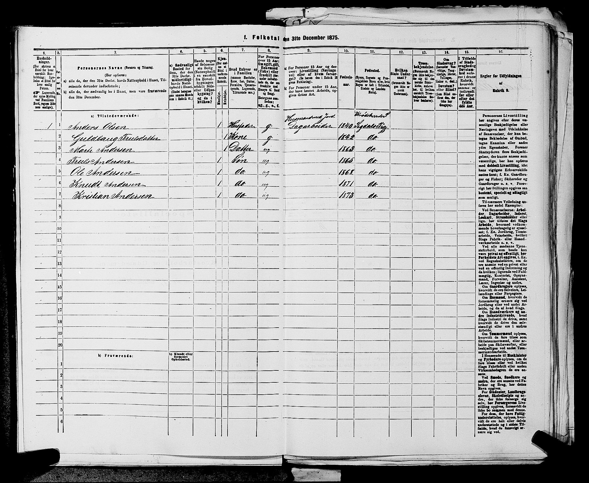 SAKO, 1875 census for 0621P Sigdal, 1875, p. 1181