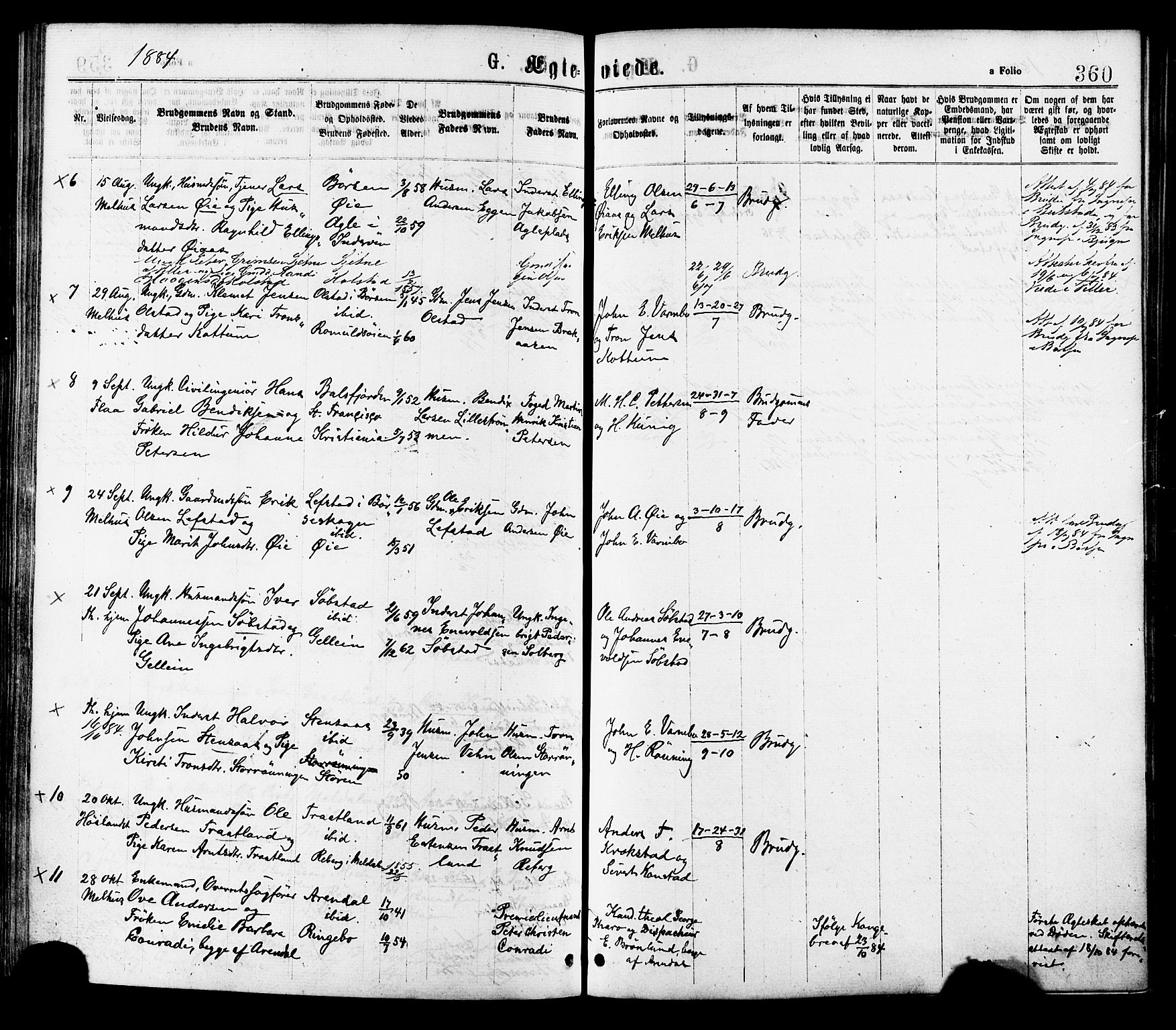 Ministerialprotokoller, klokkerbøker og fødselsregistre - Sør-Trøndelag, AV/SAT-A-1456/691/L1079: Parish register (official) no. 691A11, 1873-1886, p. 360