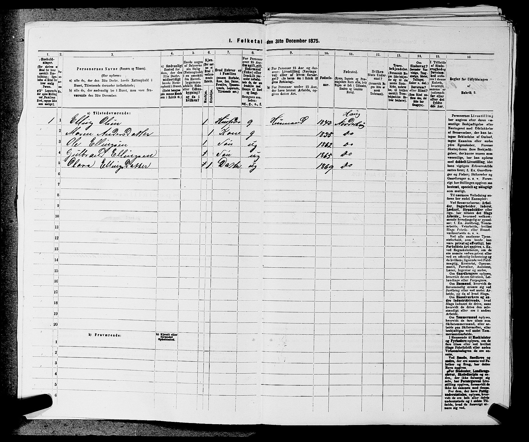 SAKO, 1875 census for 0613L Norderhov/Norderhov, Haug og Lunder, 1875, p. 1866