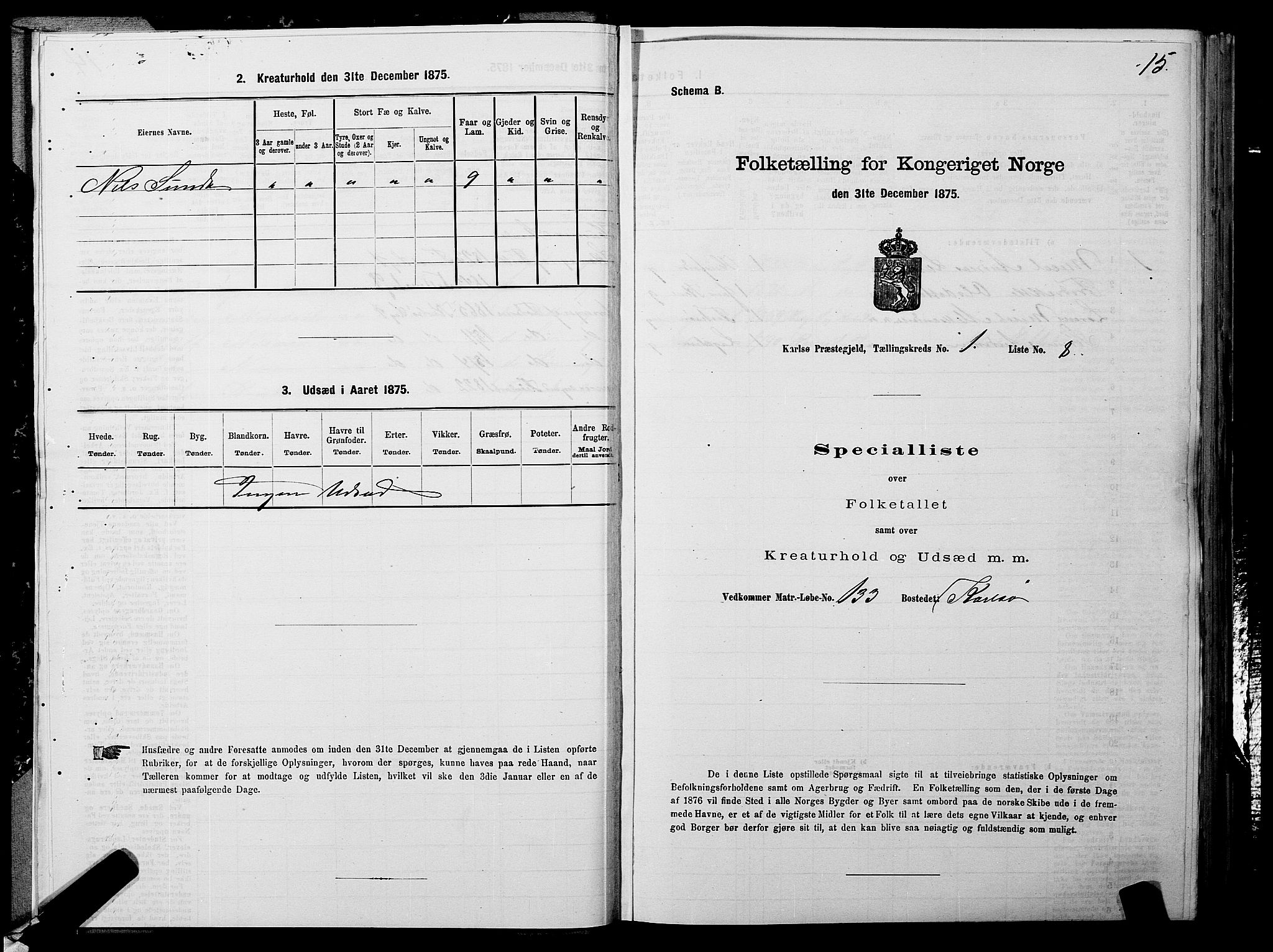 SATØ, 1875 census for 1936P Karlsøy, 1875, p. 1015