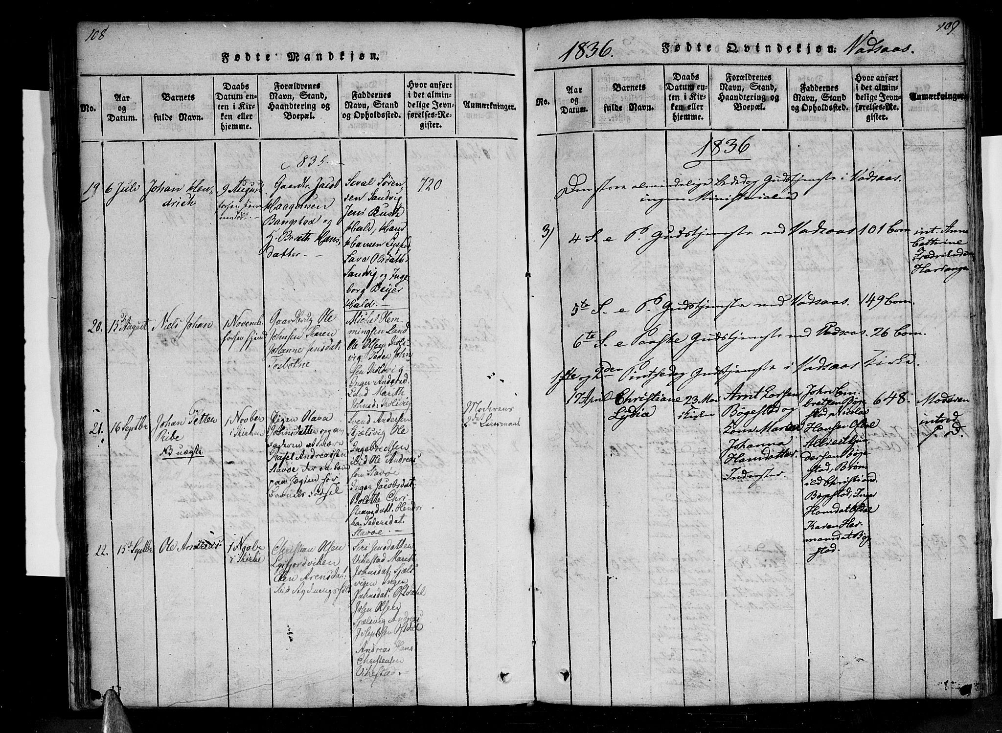 Ministerialprotokoller, klokkerbøker og fødselsregistre - Nordland, AV/SAT-A-1459/810/L0142: Parish register (official) no. 810A06 /1, 1819-1841, p. 108-109