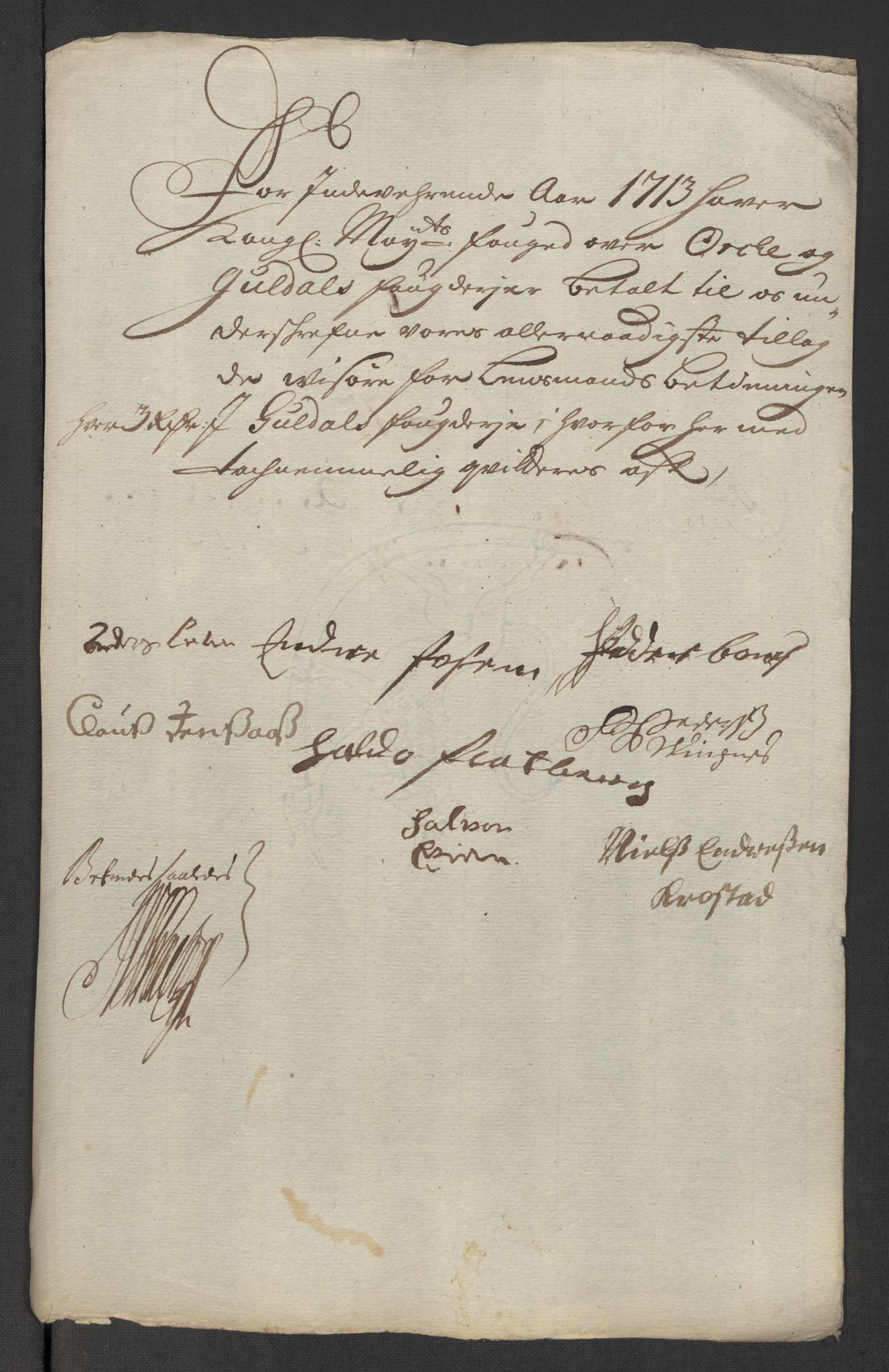 Rentekammeret inntil 1814, Reviderte regnskaper, Fogderegnskap, AV/RA-EA-4092/R60/L3964: Fogderegnskap Orkdal og Gauldal, 1713, p. 542