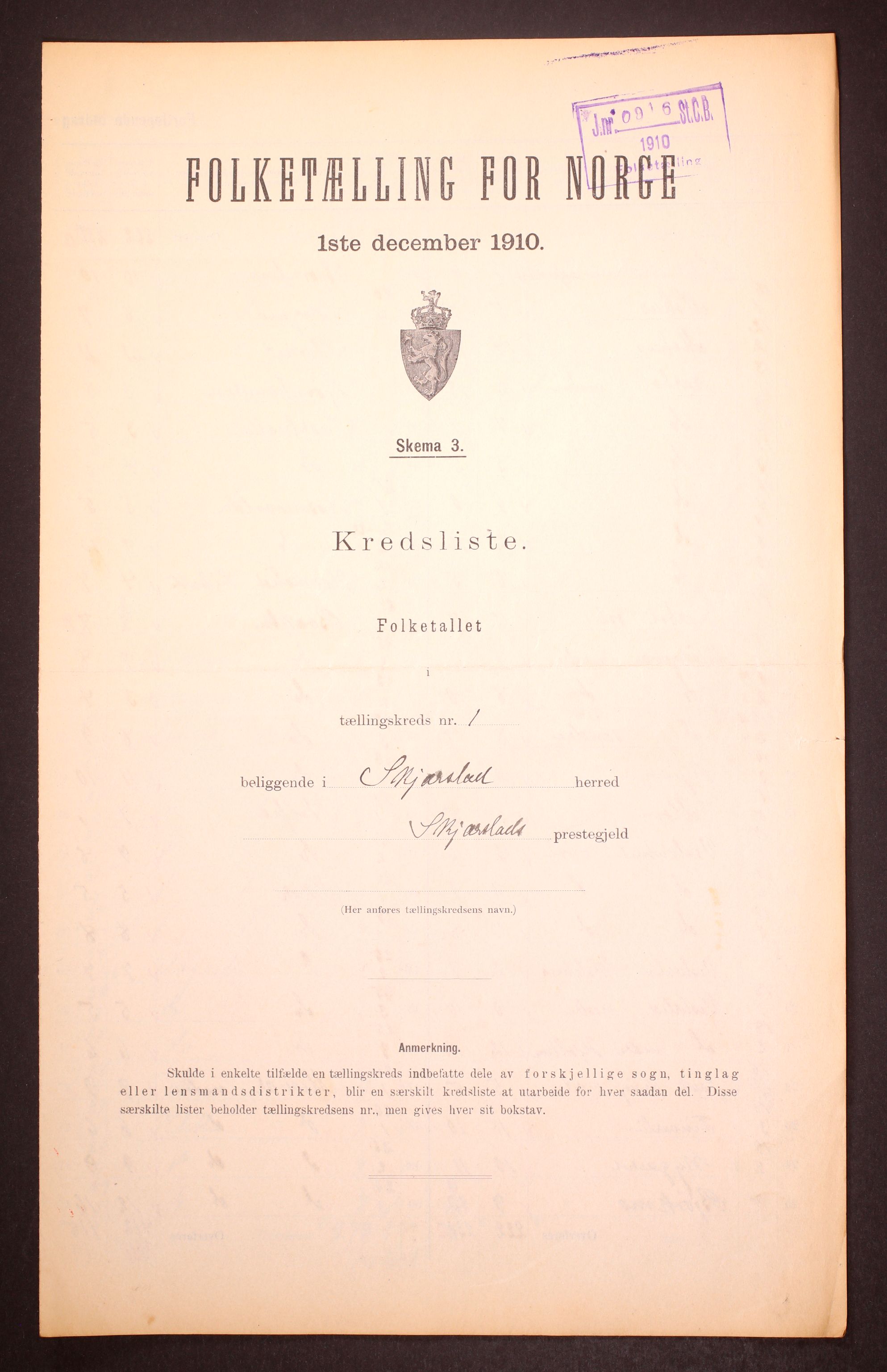 RA, 1910 census for Skjerstad, 1910, p. 4