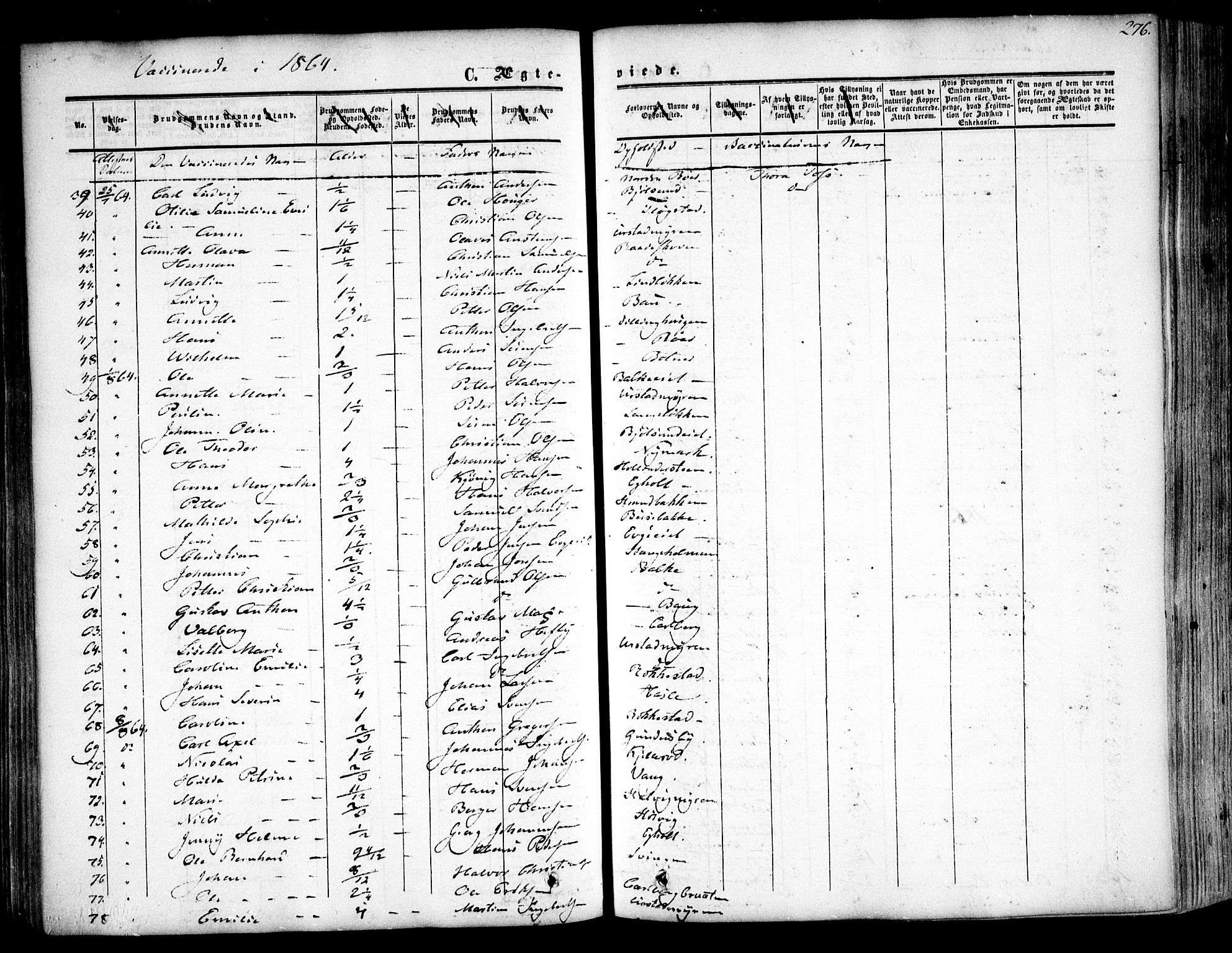 Rygge prestekontor Kirkebøker, SAO/A-10084b/F/Fa/L0005: Parish register (official) no. 5, 1852-1871, p. 276